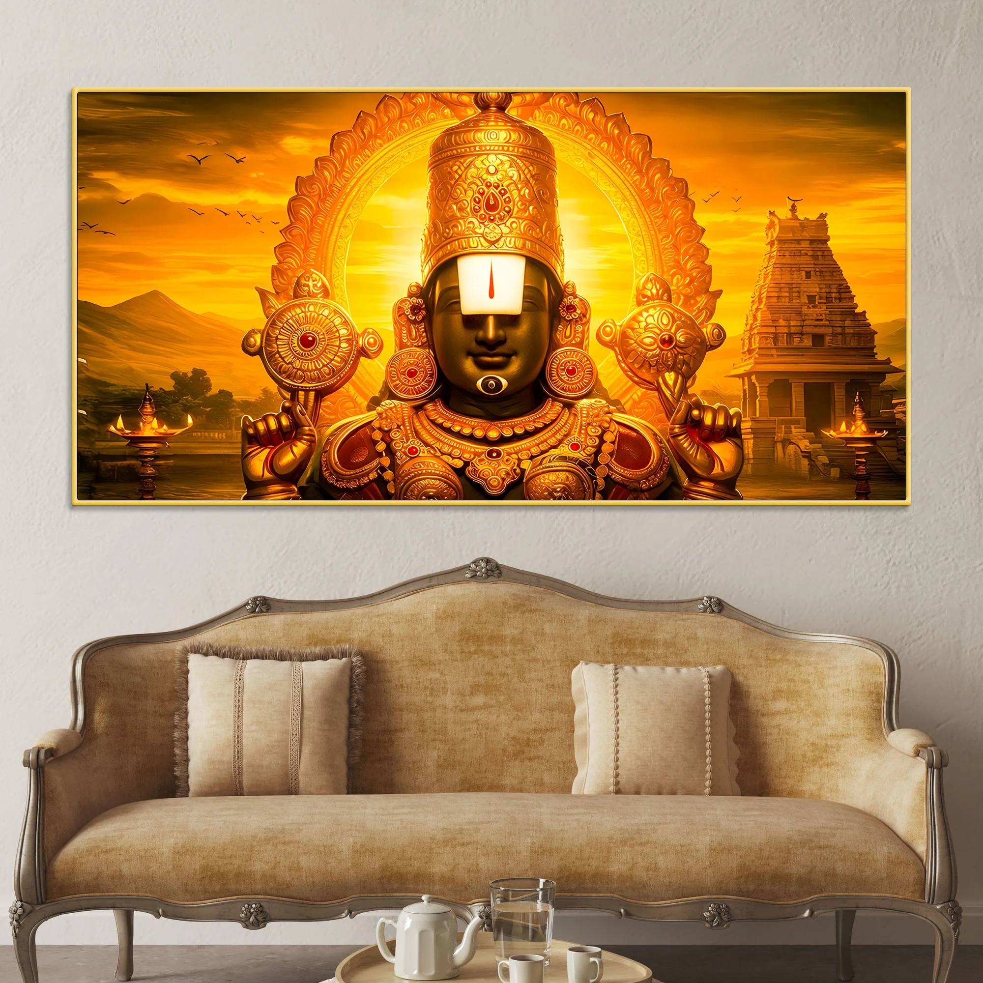 Lord Balaji Canvas Wall Painting for Home & Mandir - Image 2