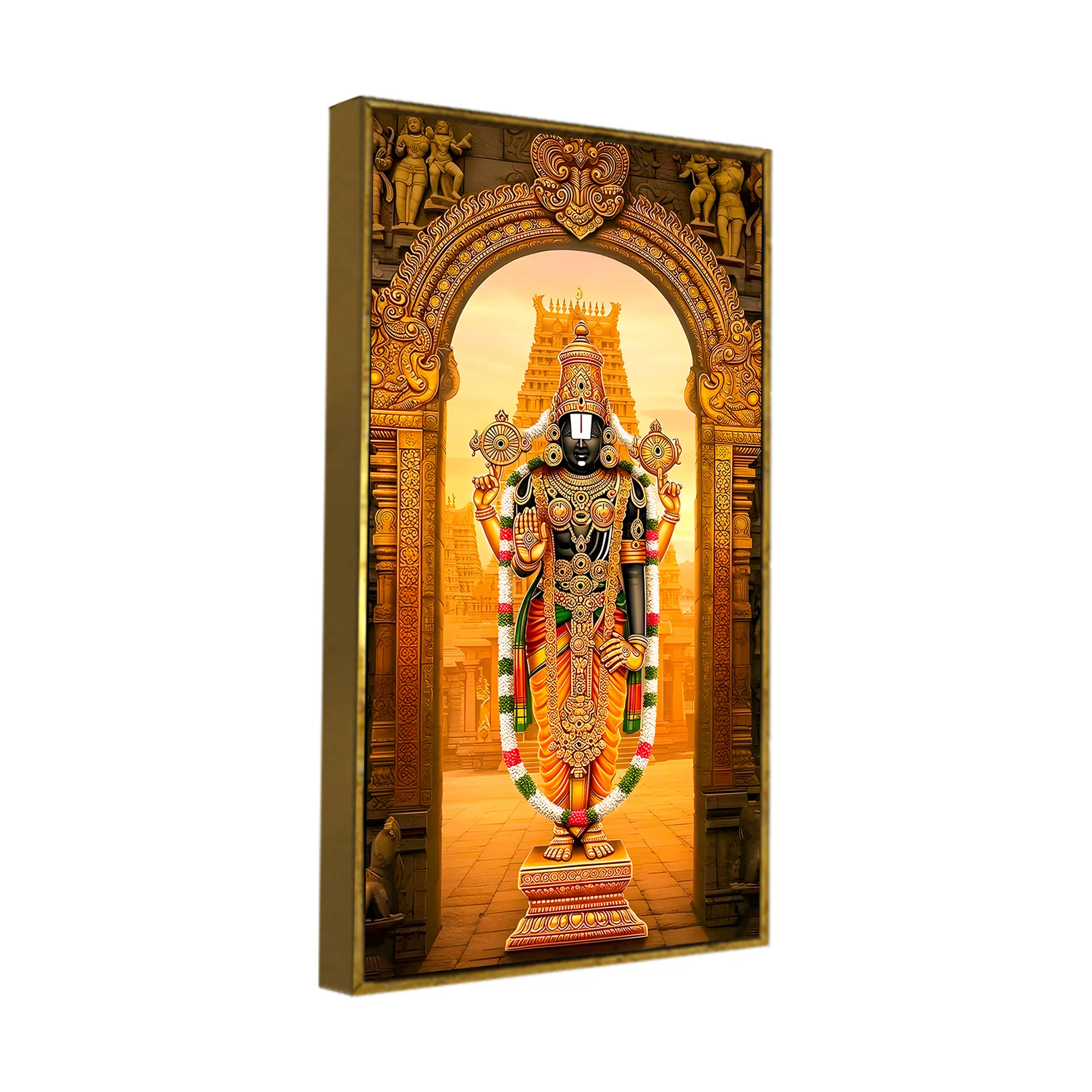 Lord Balaji Canvas Wall Painting | South Indian Temple Art for Home & Pooja Décor - Image 6
