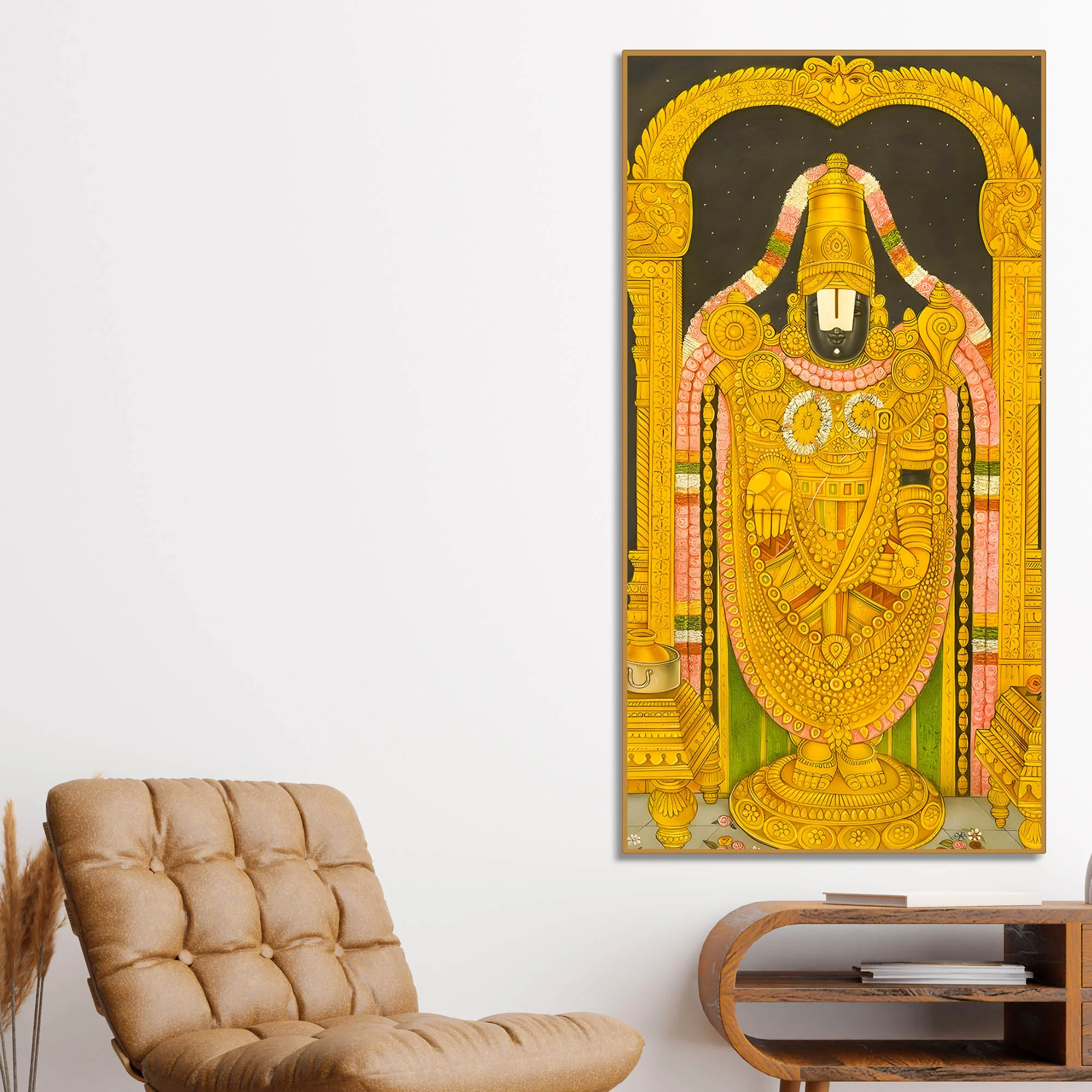 Lord Balaji Tirupati Canvas Painting | Venkateswara Wall Art for Home Decor