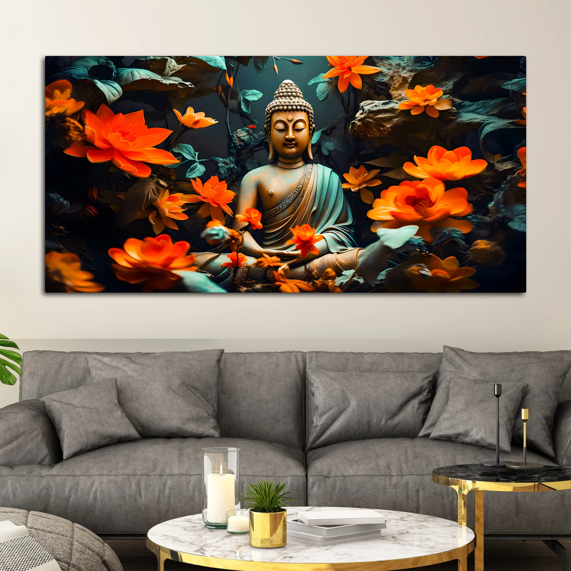 Lord Buddha Canvas Painting for Peaceful Wall Decoration - Image 3