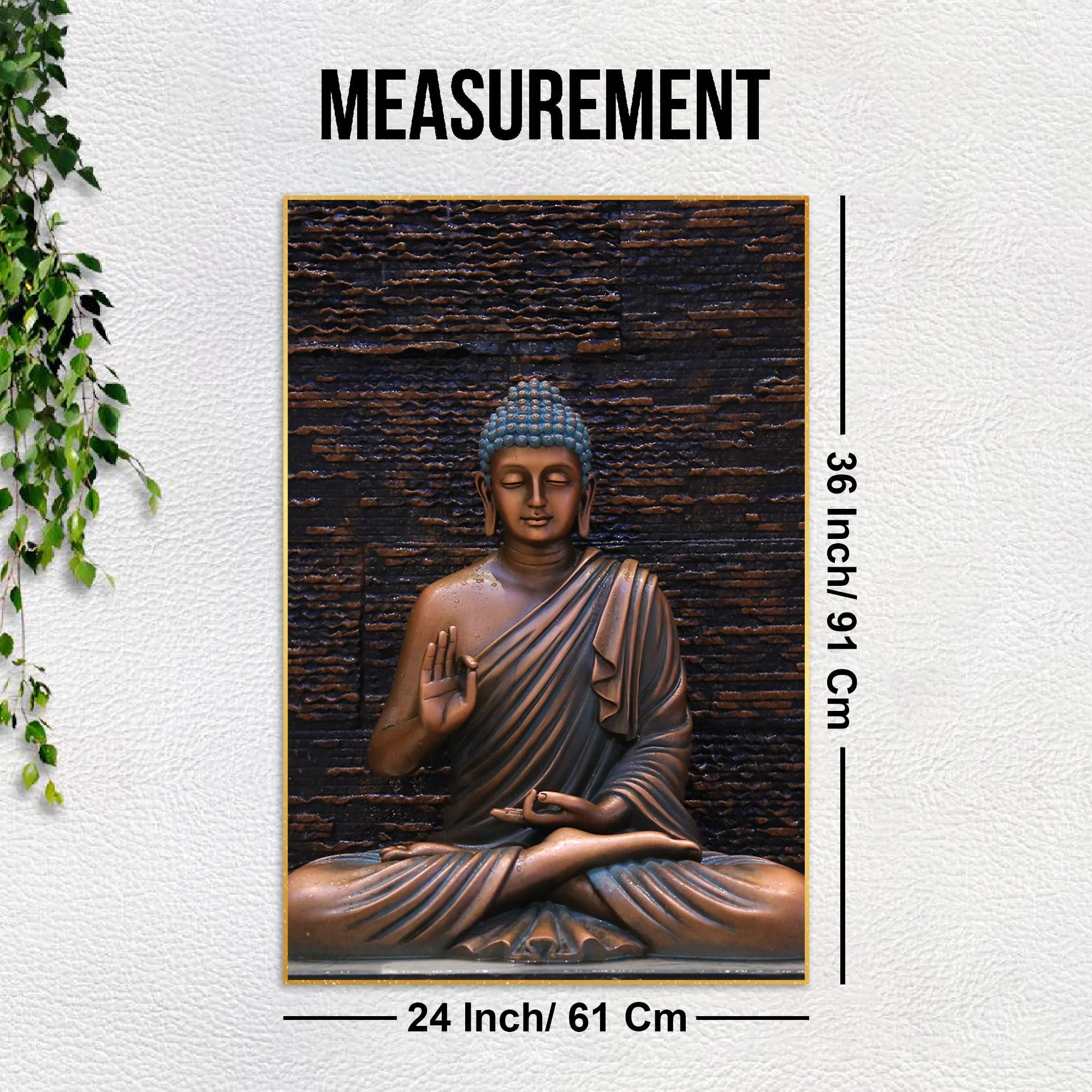 Lord Buddha Floating Canvas Wall Painting - Image 6