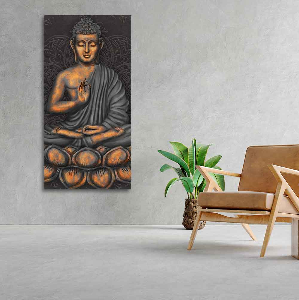 Lord Buddha in Forest  Premium Canvas Wall Painting - Image 3
