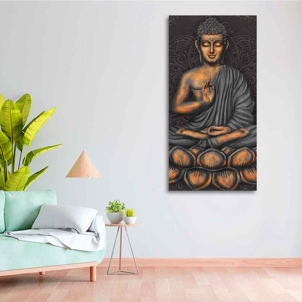 Lord Buddha in Forest  Premium Canvas Wall Painting - Image 4