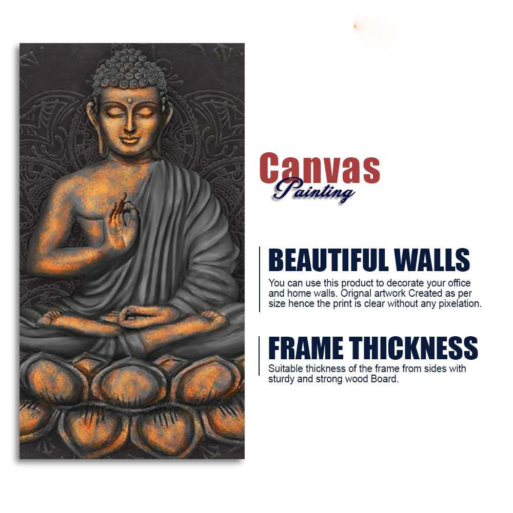 Lord Buddha in Forest  Premium Canvas Wall Painting - Image 8