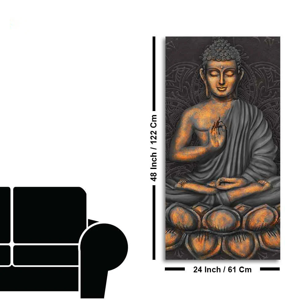 Lord Buddha in Forest  Premium Canvas Wall Painting - Image 9