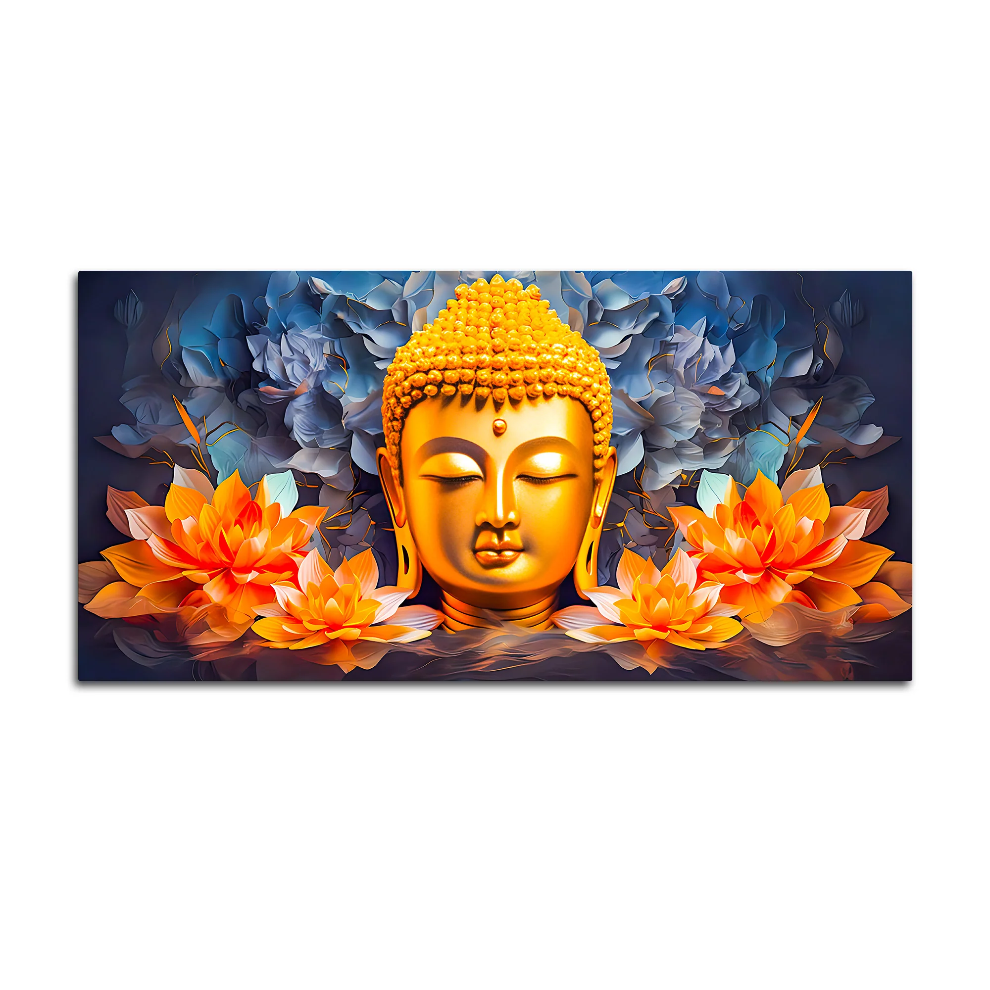 Lord Buddha Lotus Wall Painting for Spiritual Home Decoration - Image 4