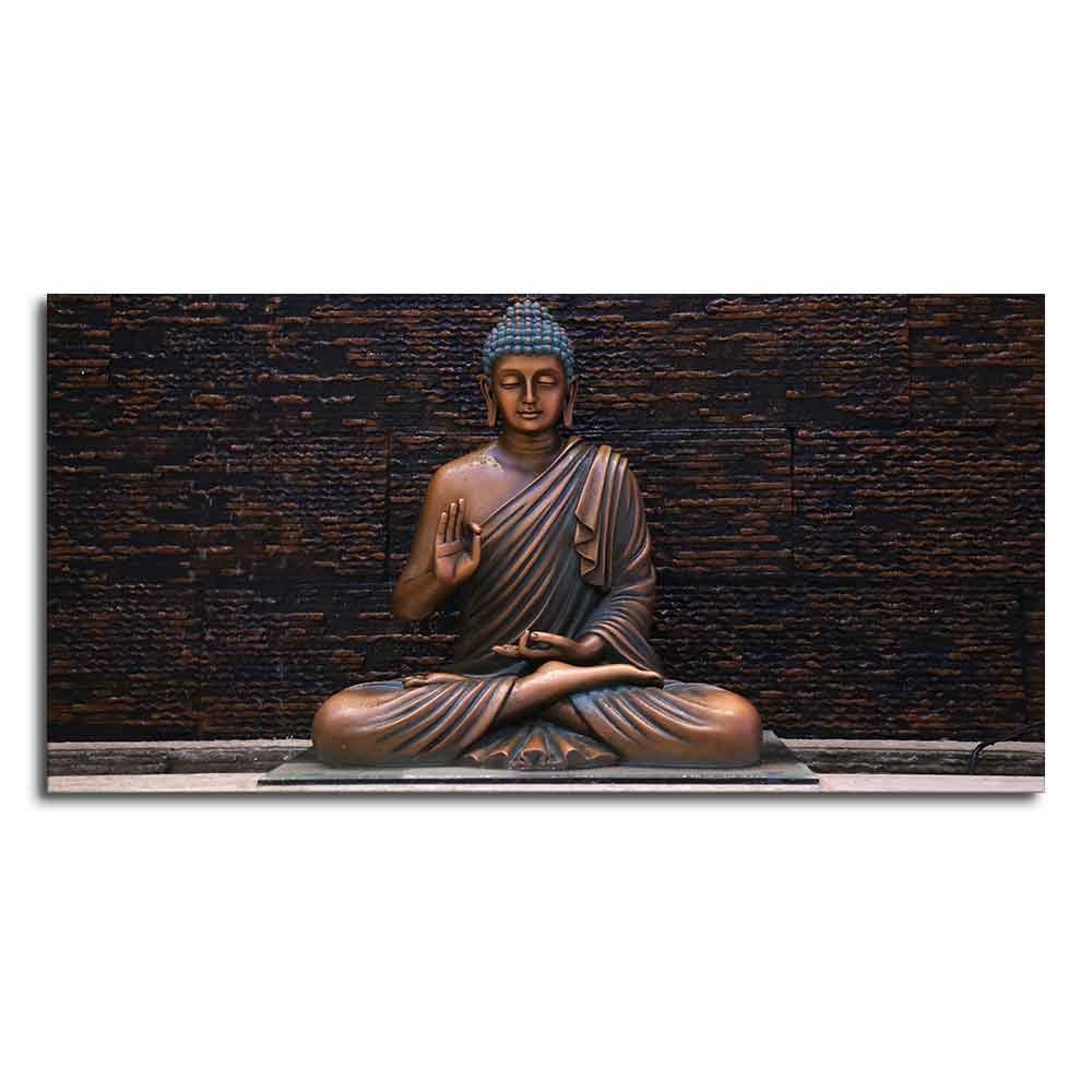 Lord Buddha Meditating Statue Canvas Wall Painting - Image 4