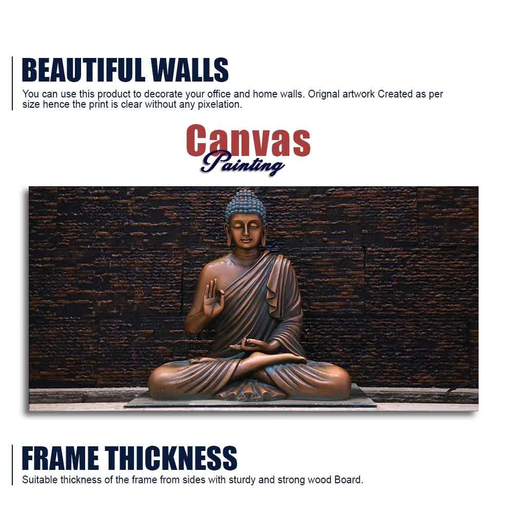 Lord Buddha Meditating Statue Canvas Wall Painting - Image 6