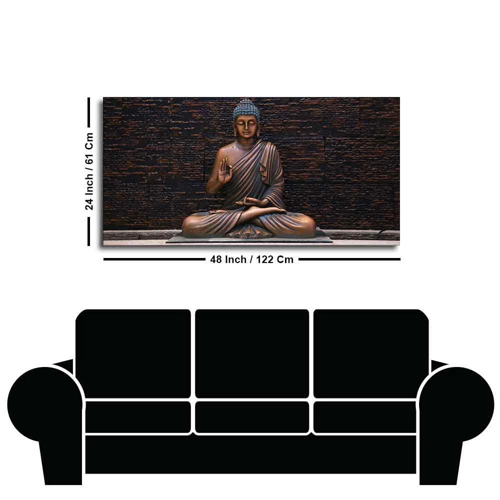 Lord Buddha Meditating Statue Canvas Wall Painting - Image 7