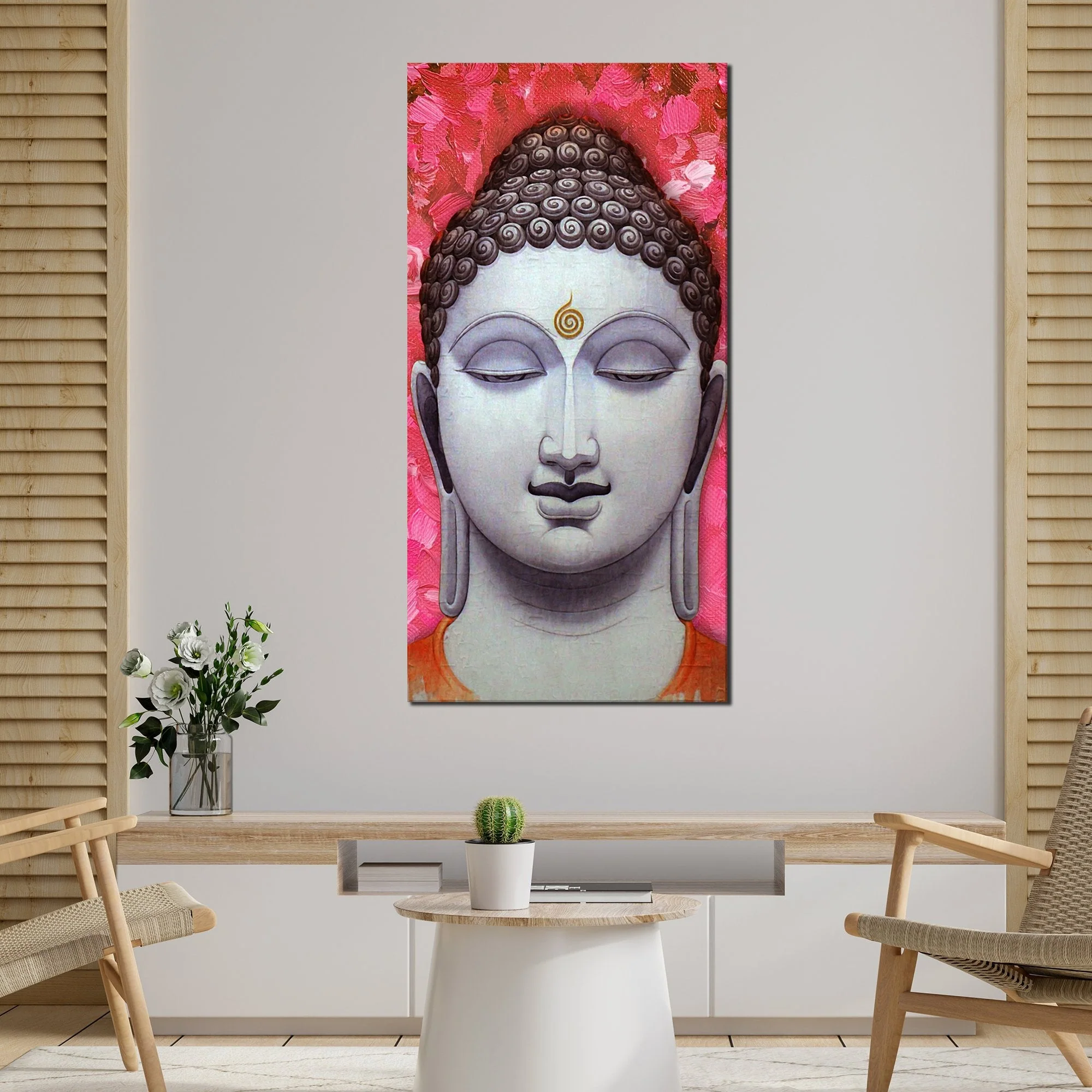 Lord Buddha Portrait Canvas Wall Painting - Image 2