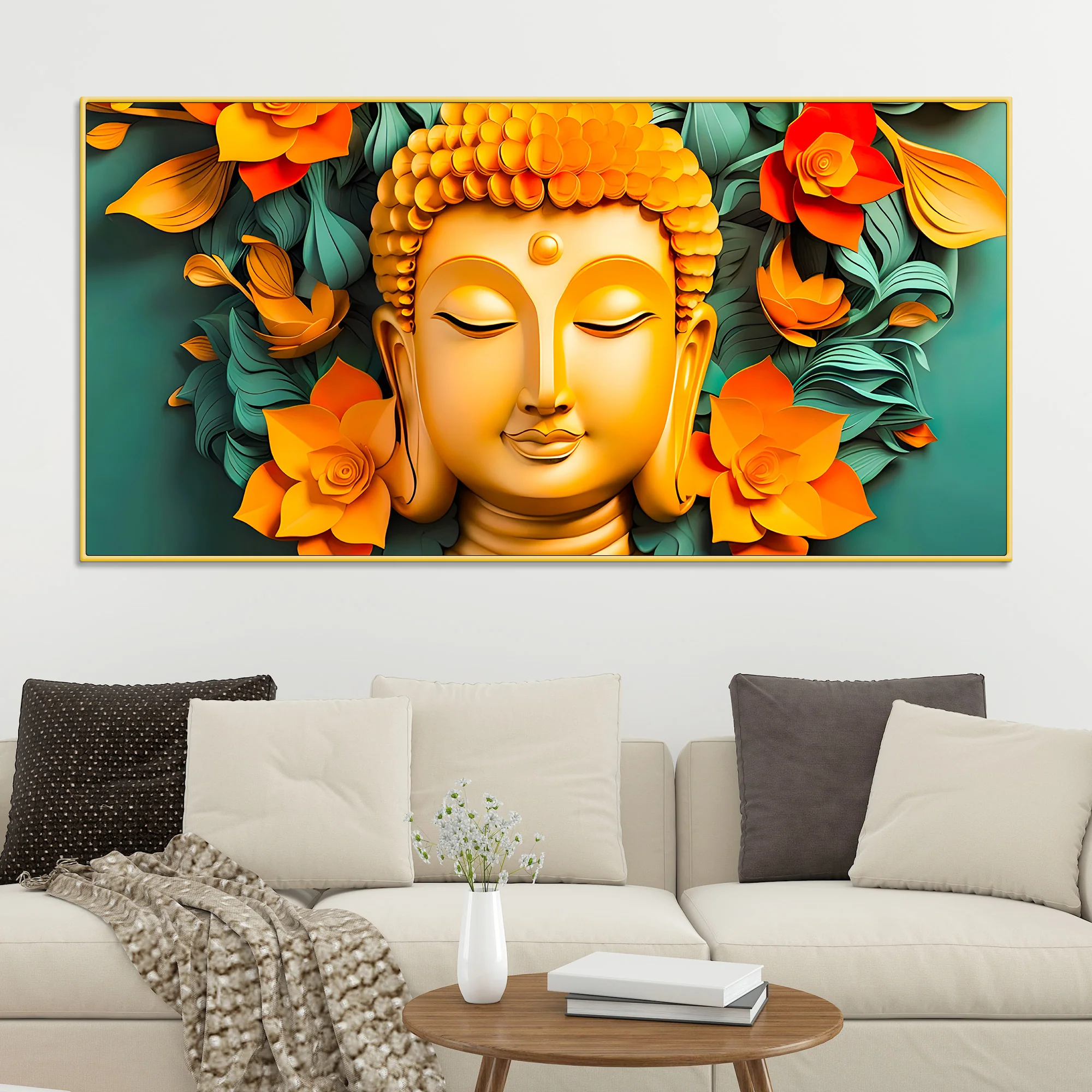 Lord Buddha Premium Canvas Wall Painting for Home & Office