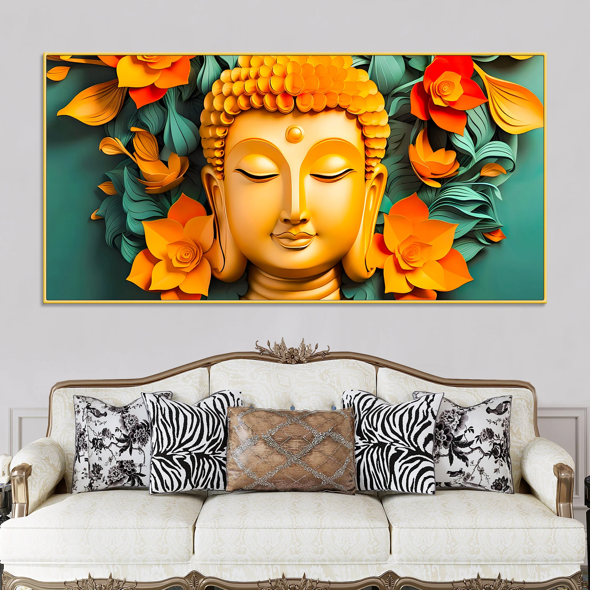 Lord Buddha Premium Canvas Wall Painting for Home & Office - Image 2