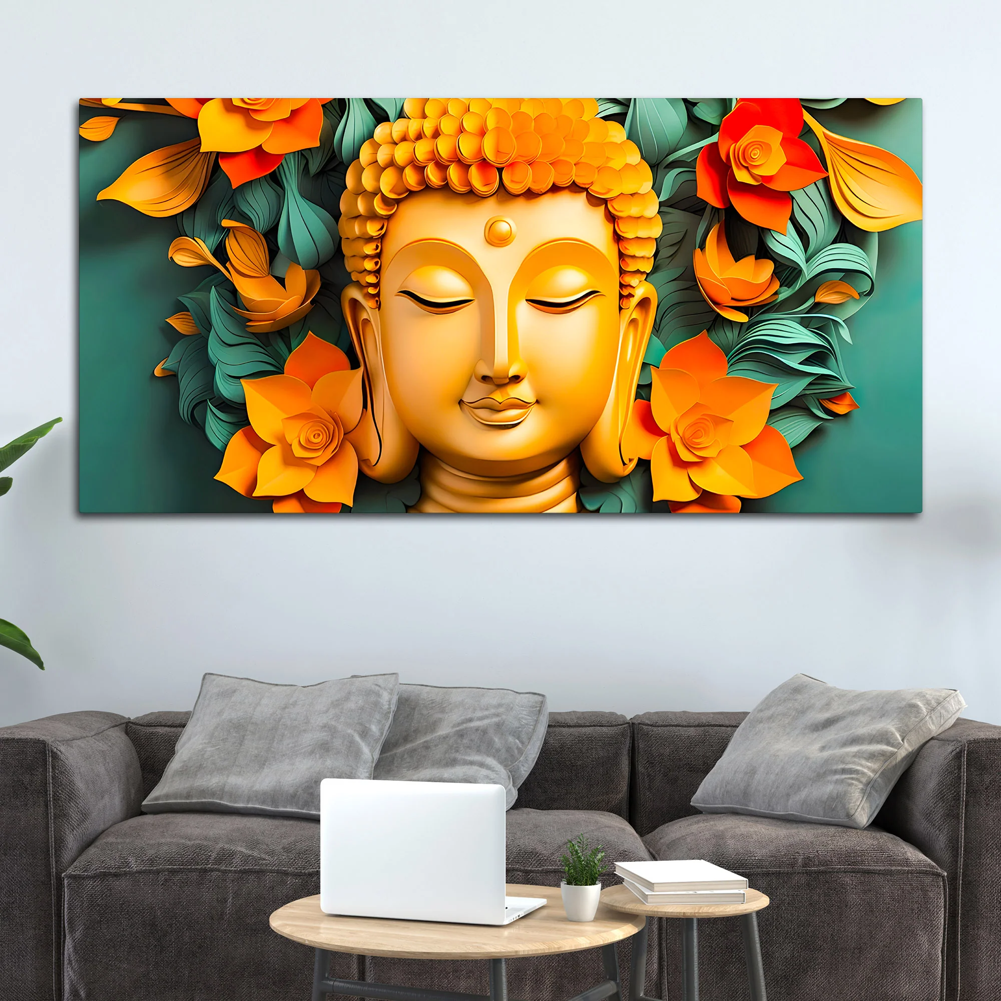 Lord Buddha Premium Canvas Wall Painting for Home & Office - Image 3