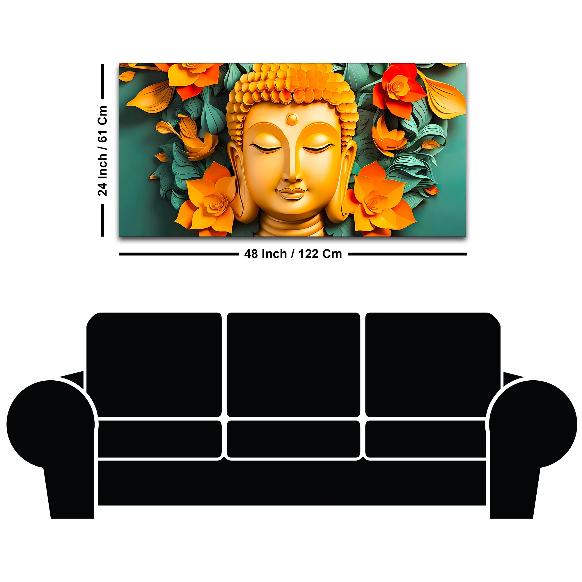 Lord Buddha Premium Canvas Wall Painting for Home & Office - Image 8