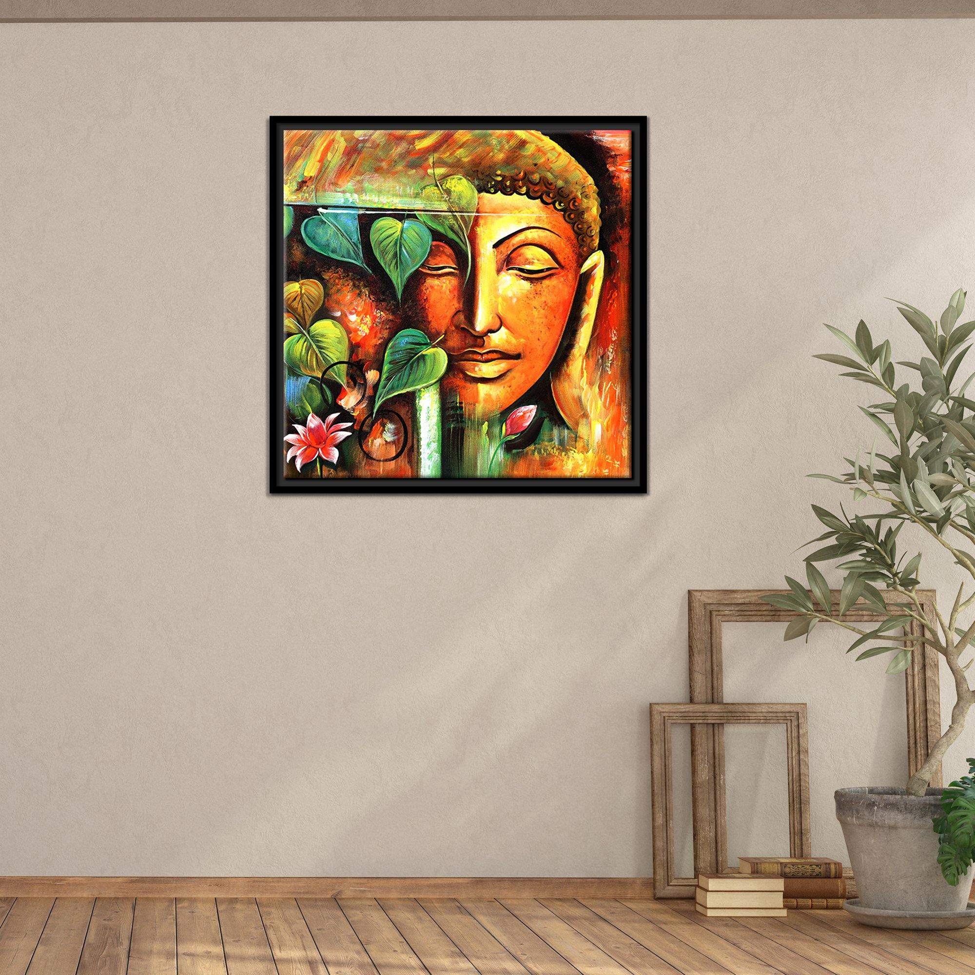 Lord Buddha Floating Canvas Wall Painting Frame - Image 4
