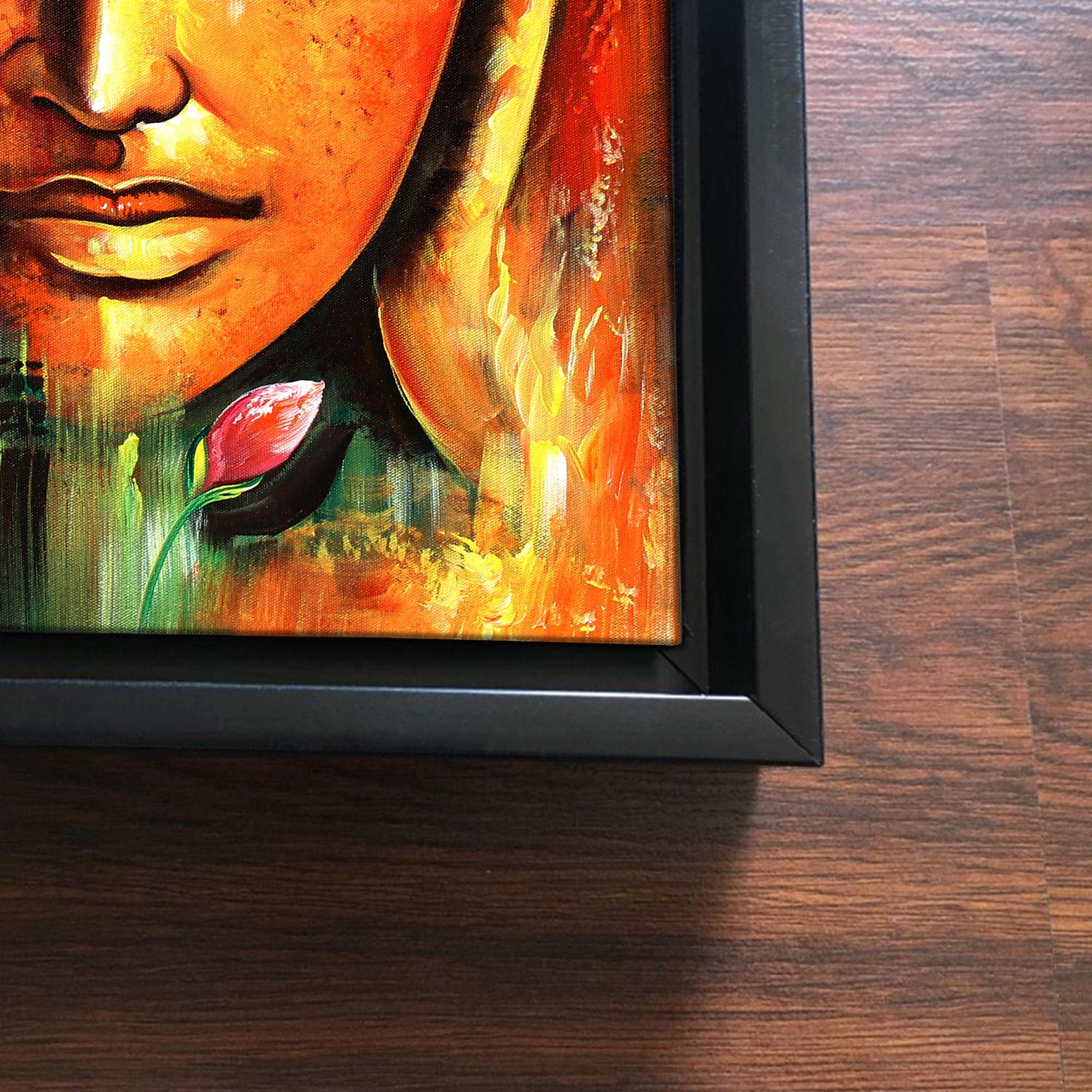 Lord Buddha Floating Canvas Wall Painting Frame - Image 5