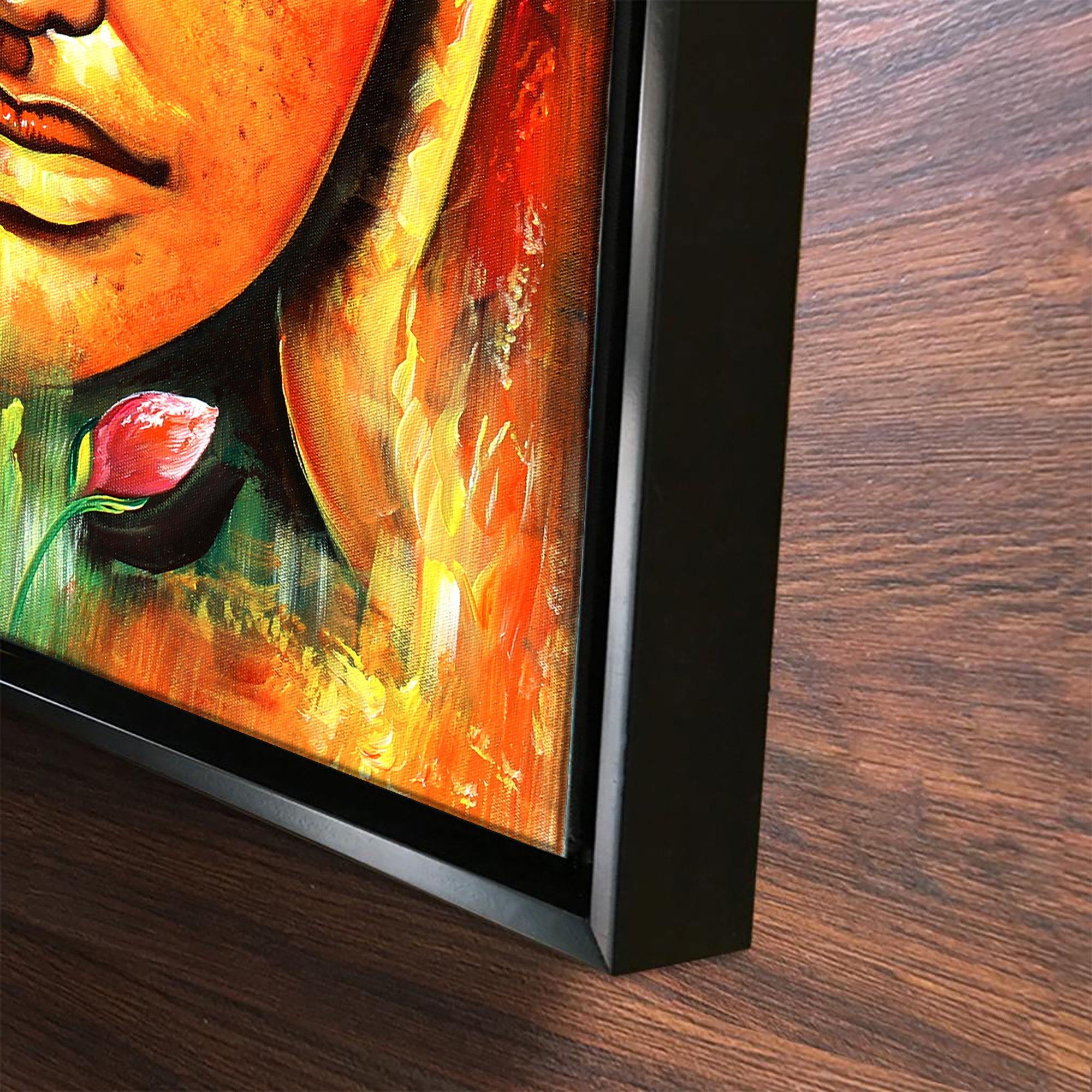 Lord Buddha Floating Canvas Wall Painting Frame - Image 6