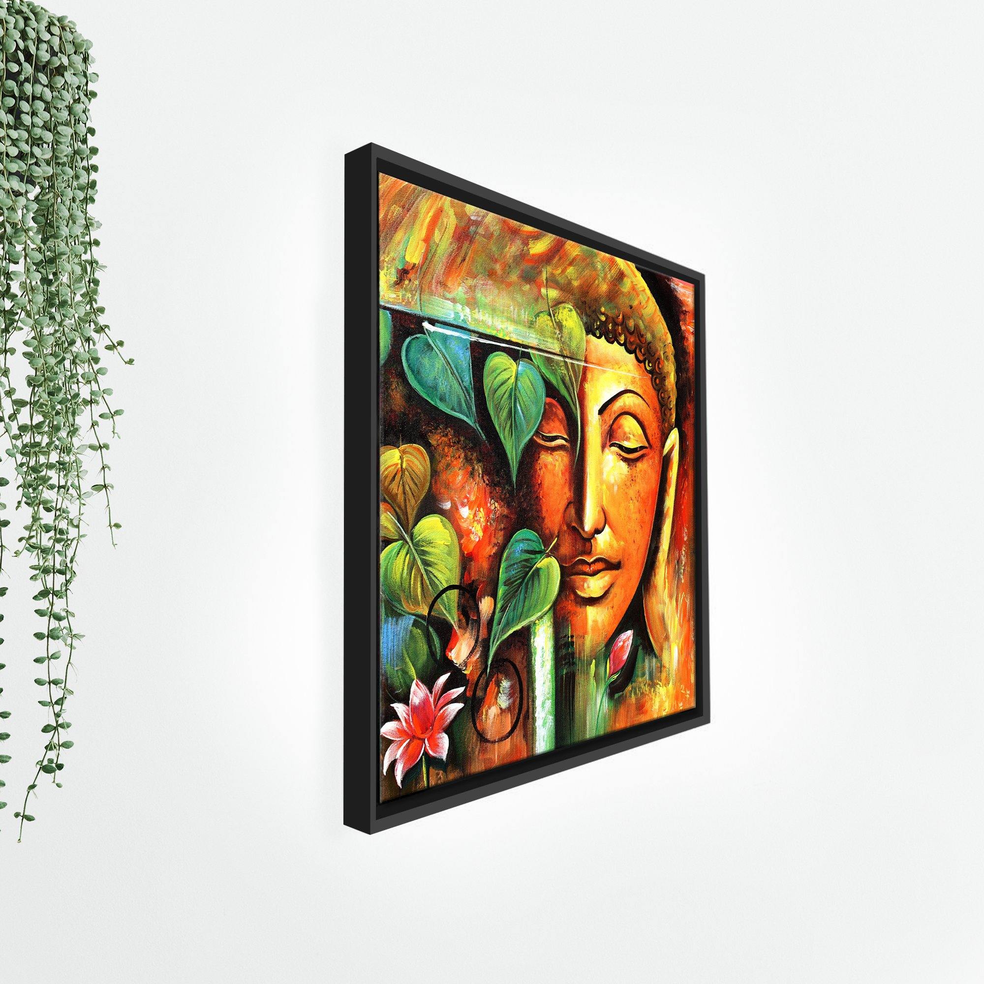 Lord Buddha Floating Canvas Wall Painting Frame - Image 7
