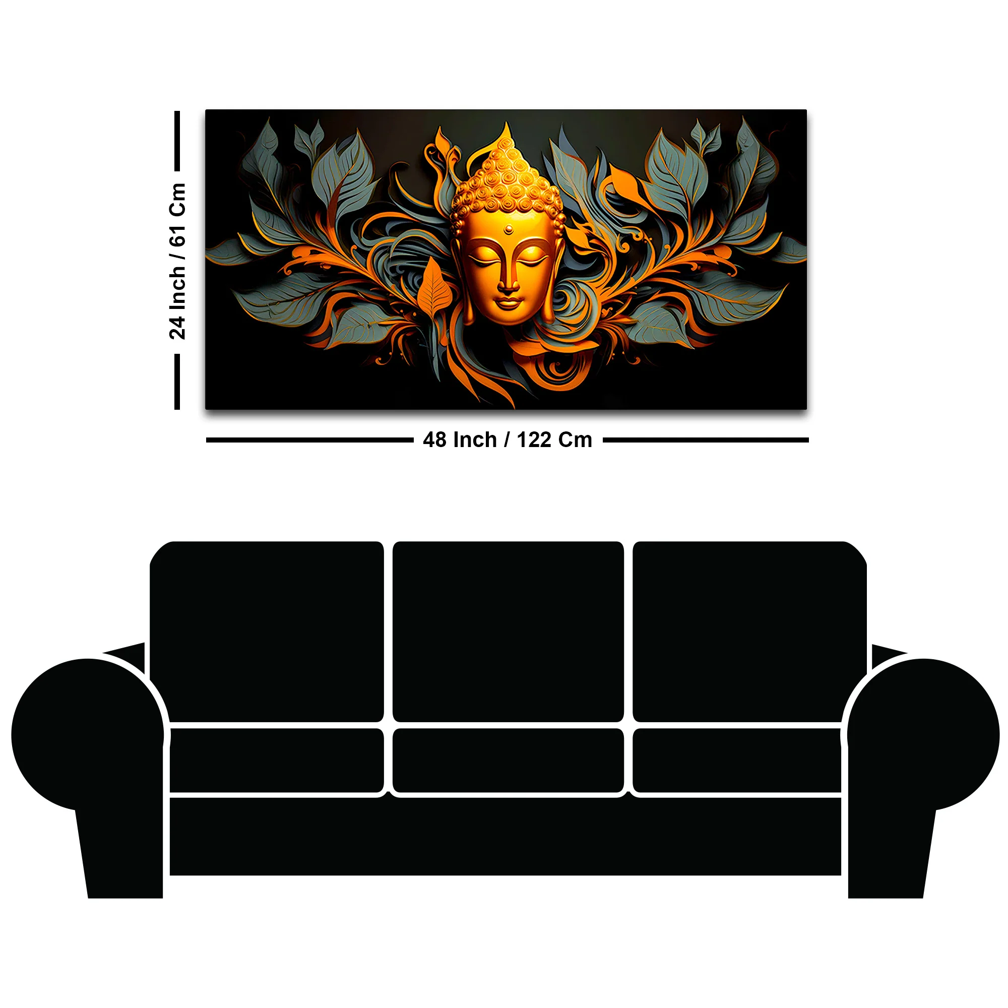 Lord Buddha Wall Painting for Home, Office & Meditation Room - Image 8