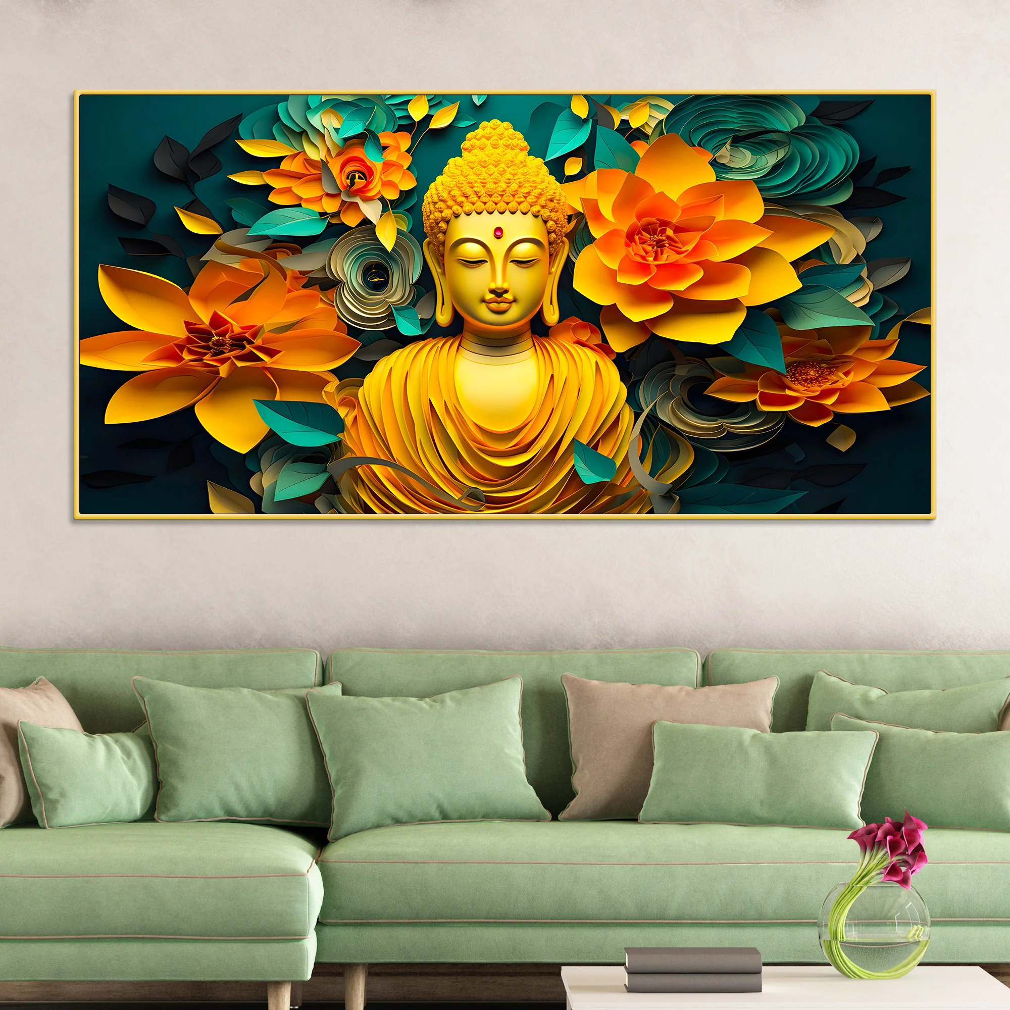 Lord Buddha Wall Painting for Premium Decor - Image 2