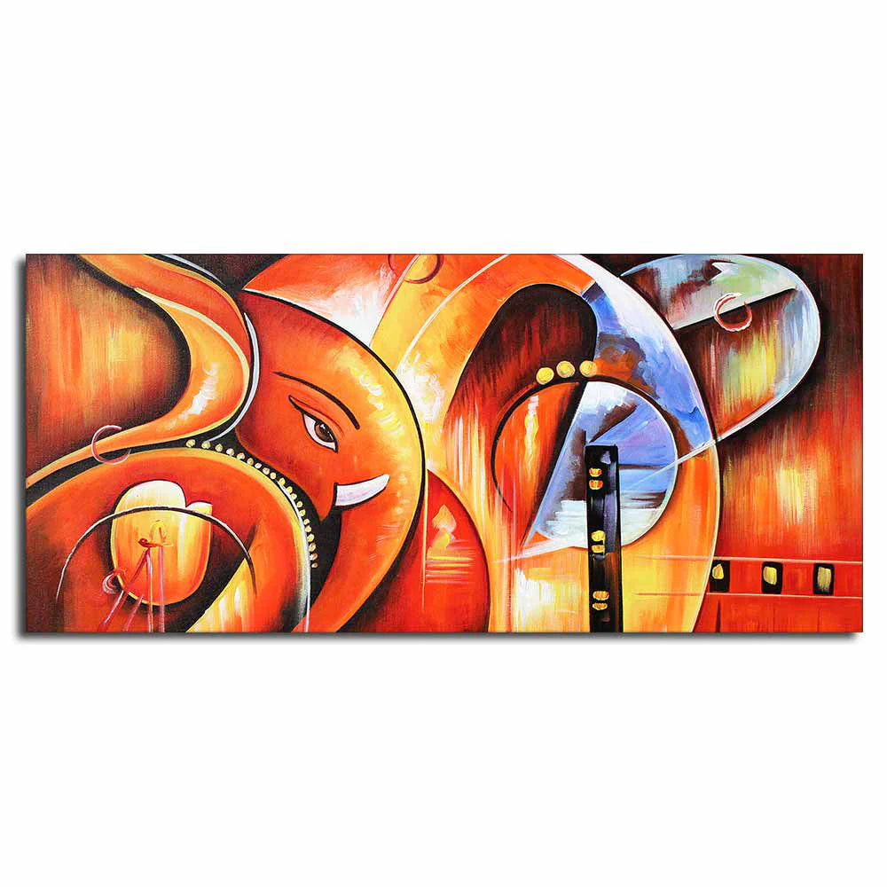 Lord Ganesha Abstract Art Beautiful Wall Painting - Image 5