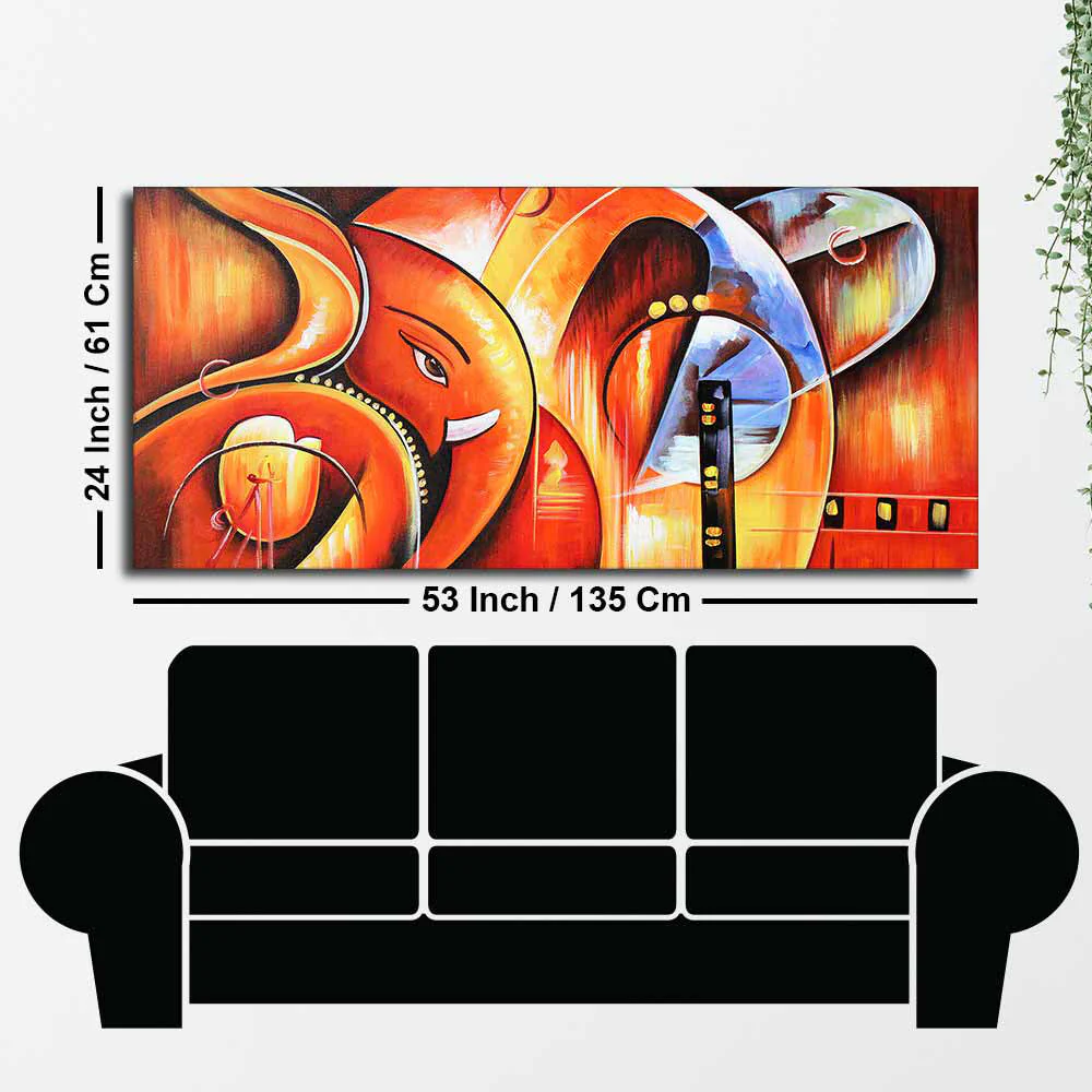 Lord Ganesha Abstract Art Beautiful Wall Painting - Image 7
