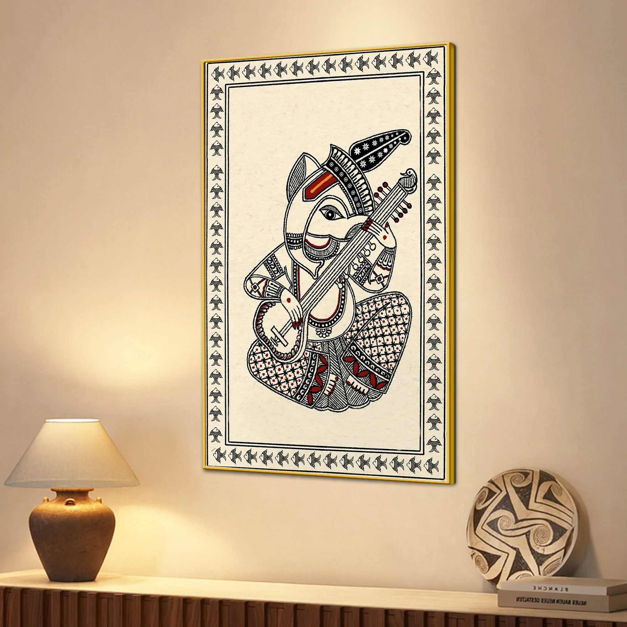 Lord Ganesha Canvas Wall Painting for Spiritual Décor - Image 3