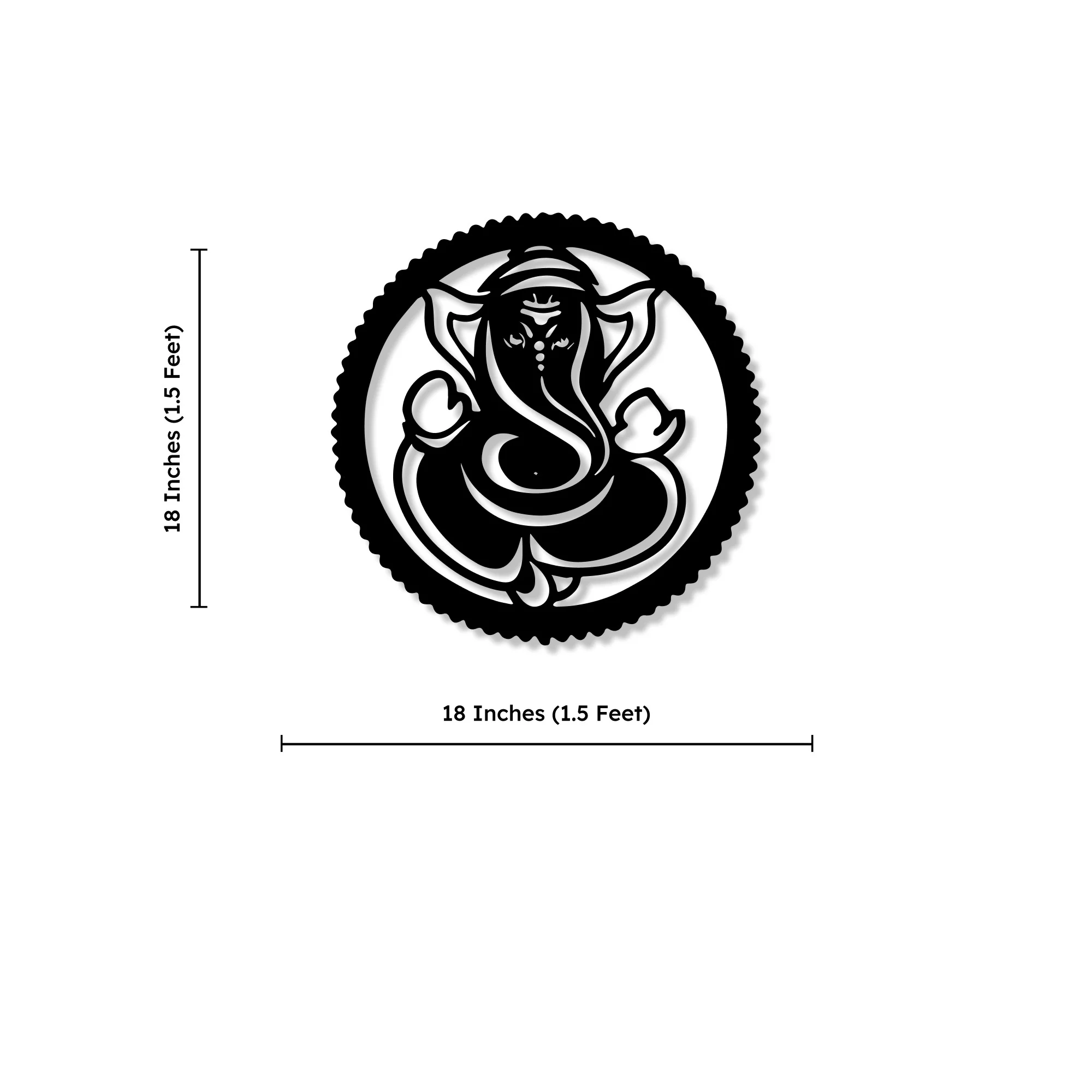 Lord Ganesha Circle Shape Metal Art Wall Decor - Image 4