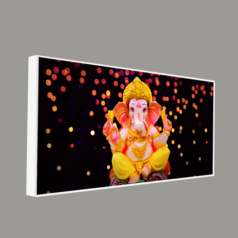 Lord Ganesha Sculpture Canvas Wall Painting - Image 5