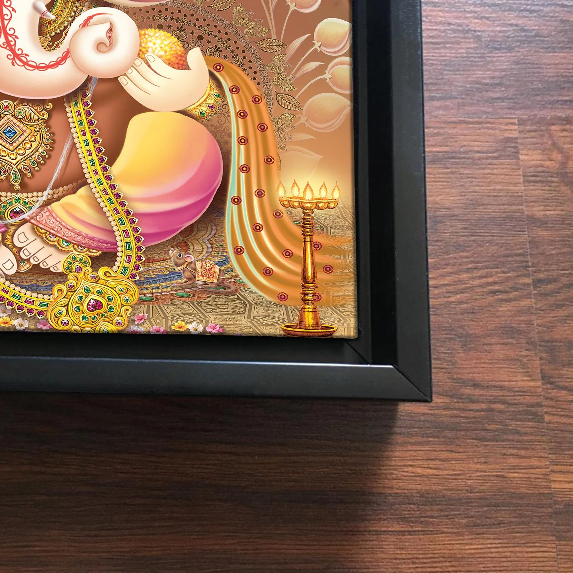Lord Ganesha Floating Canvas Wall Painting Frame - Image 5