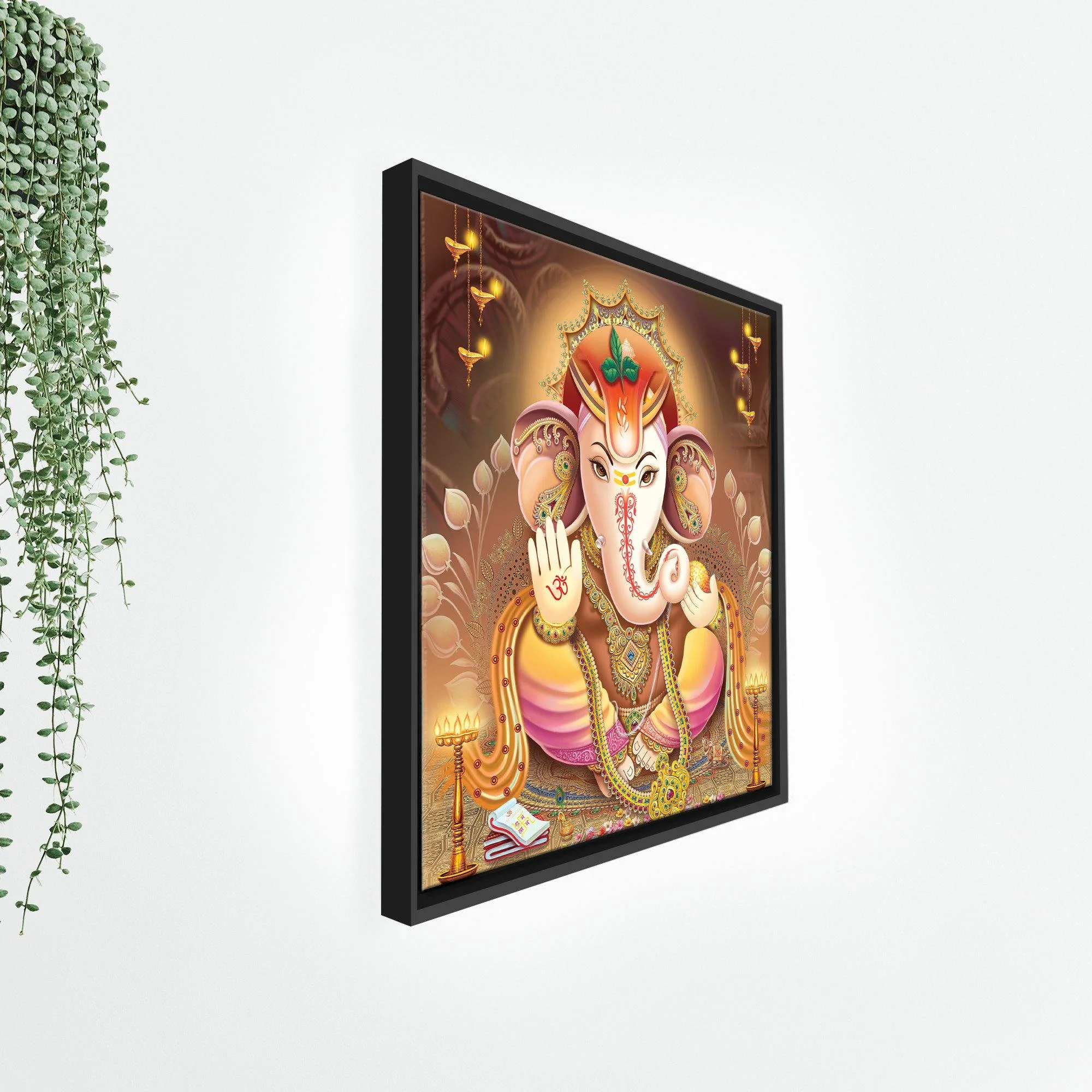 Lord Ganesha Floating Canvas Wall Painting Frame - Image 7