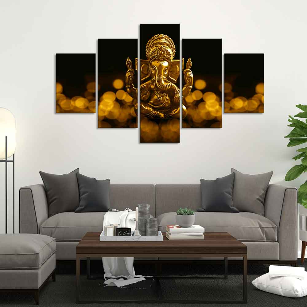 Lord Ganesha Wall Painting of Five Pieces - Image 2