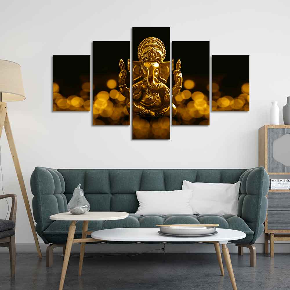 Lord Ganesha Wall Painting of Five Pieces - Image 3