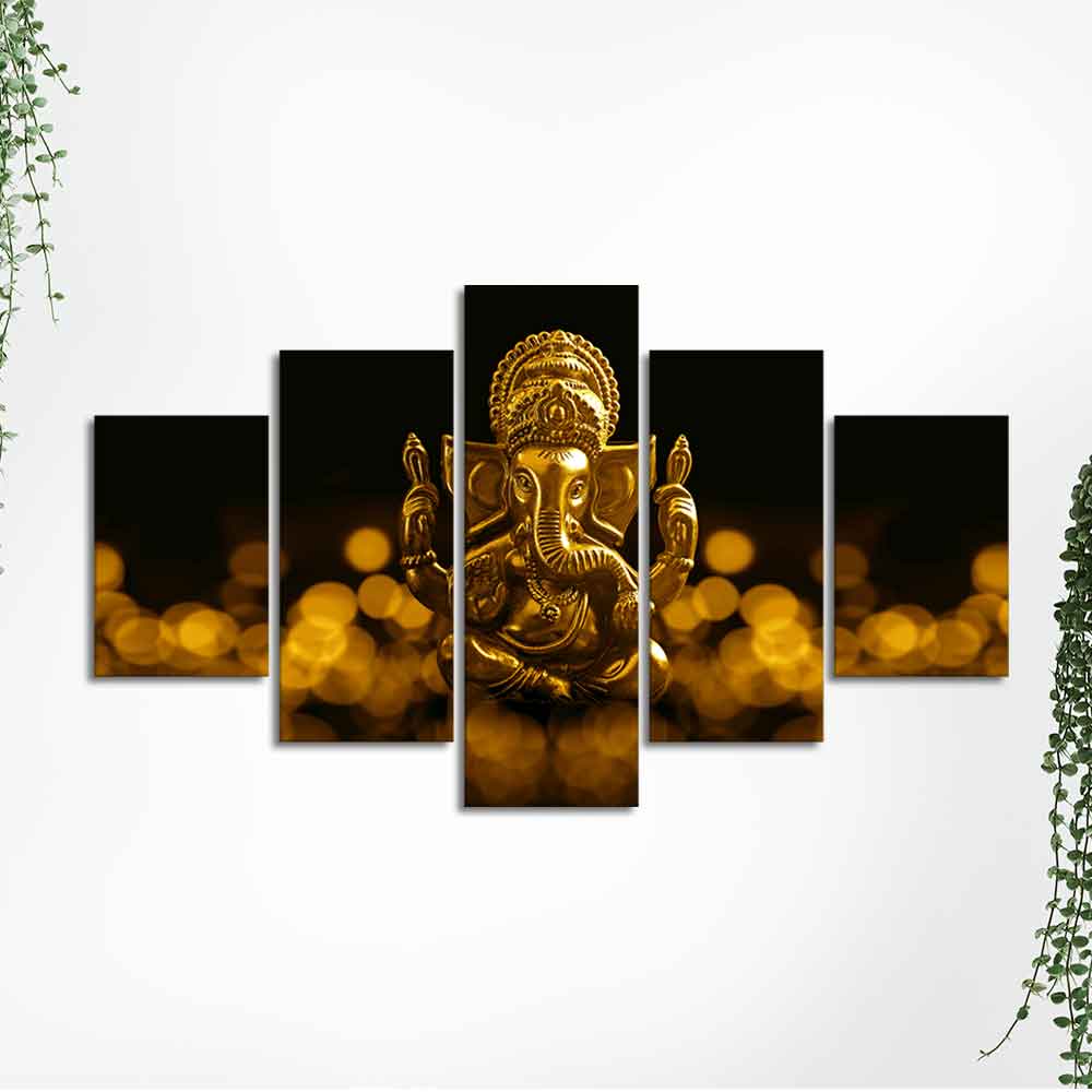 Lord Ganesha Wall Painting of Five Pieces - Image 5