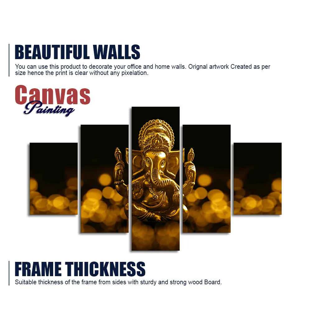 Lord Ganesha Wall Painting of Five Pieces - Image 6