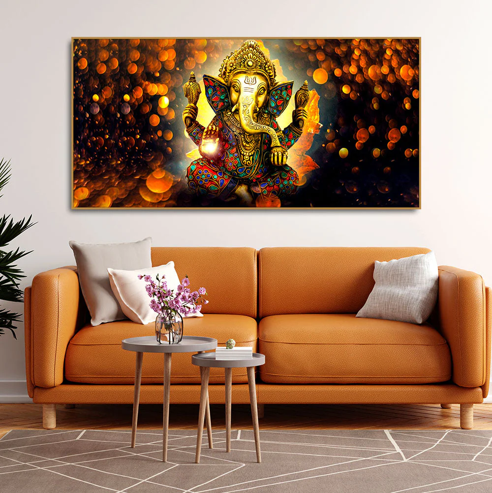 Lord Ganpati Ganesha Premium Canvas Wall Painting - Image 3