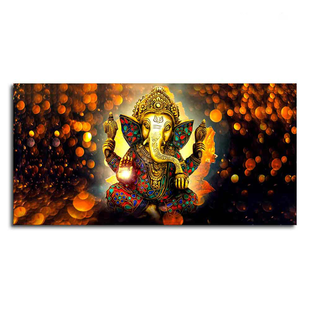 Lord Ganpati Ganesha Premium Canvas Wall Painting - Image 4