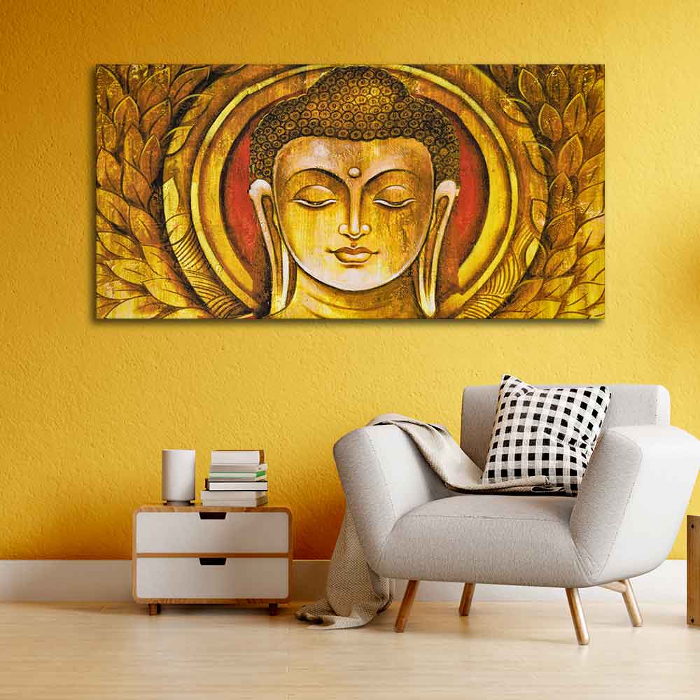 Lord Gautam Buddha Meditation Wall Painting - Image 2