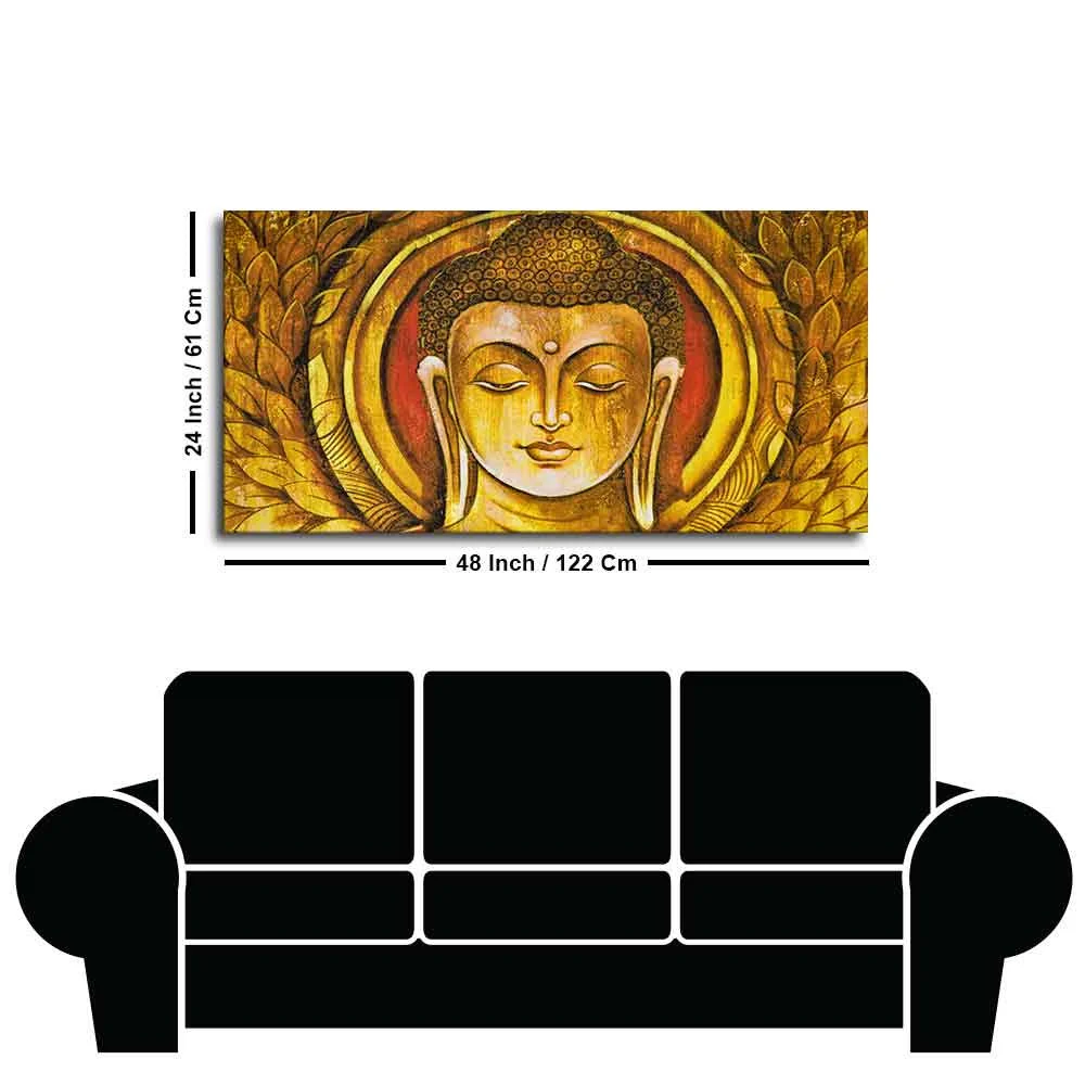 Lord Gautam Buddha Meditation Wall Painting - Image 7
