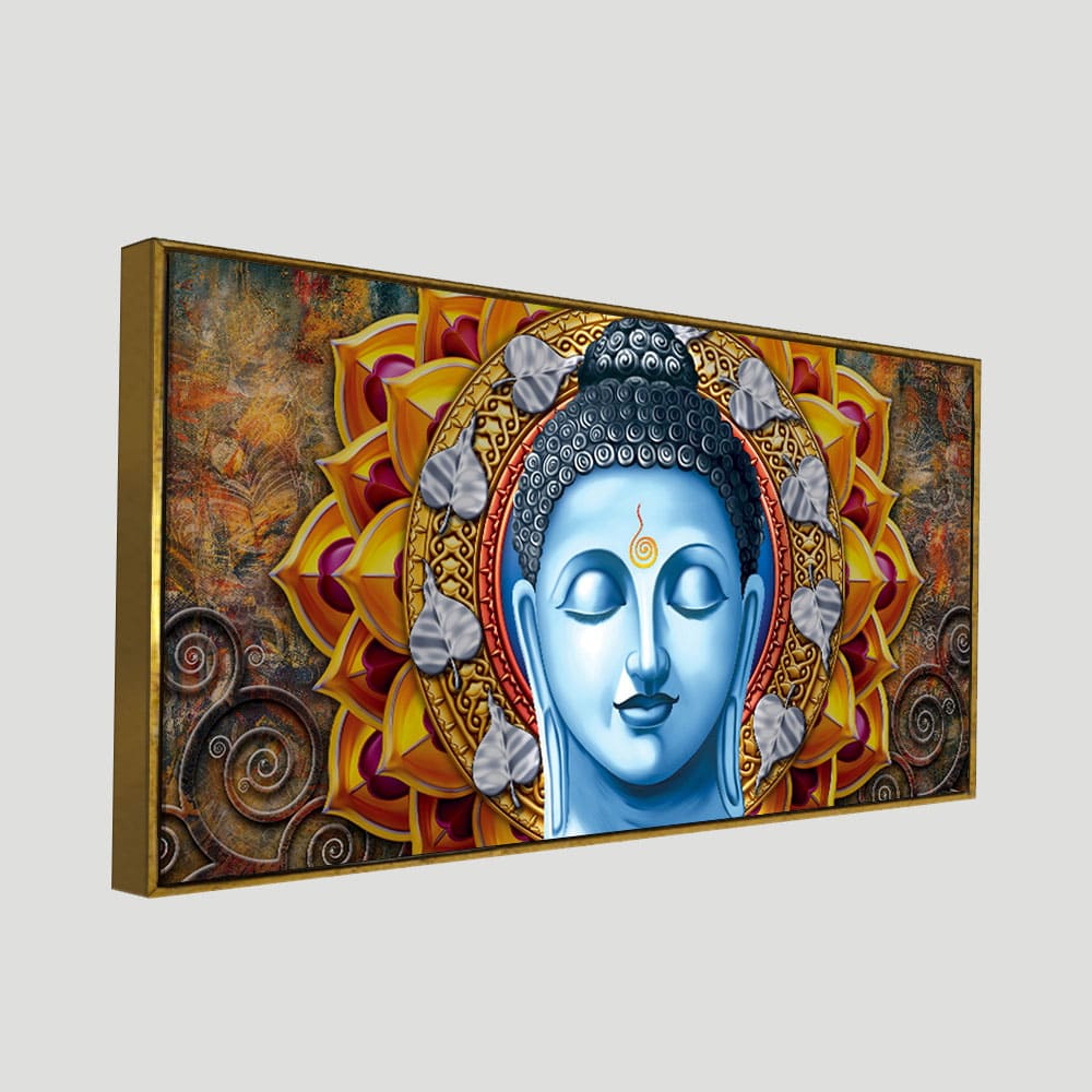 Lord Gautam Buddha Serene Face Canvas Wall Painting - Image 5