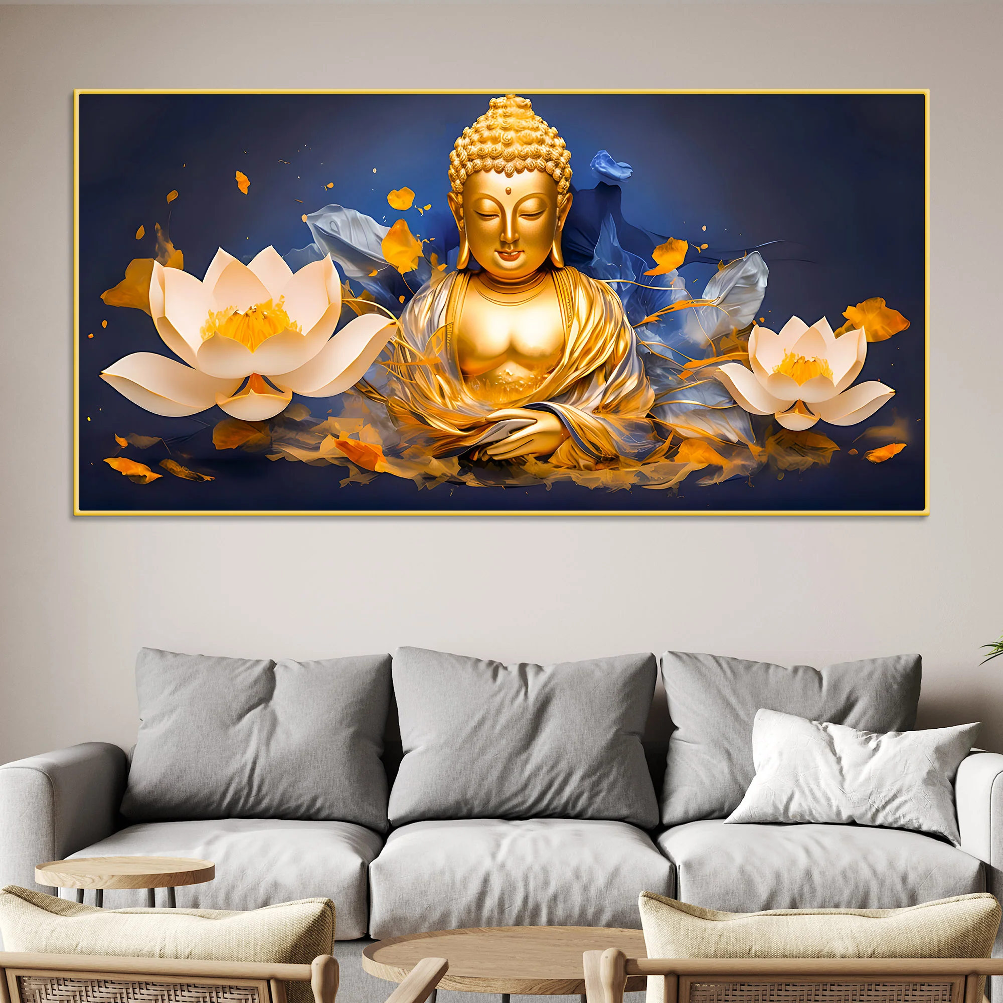 Lord Gautam Buddha Wall Painting for Modern Interiors - Image 2