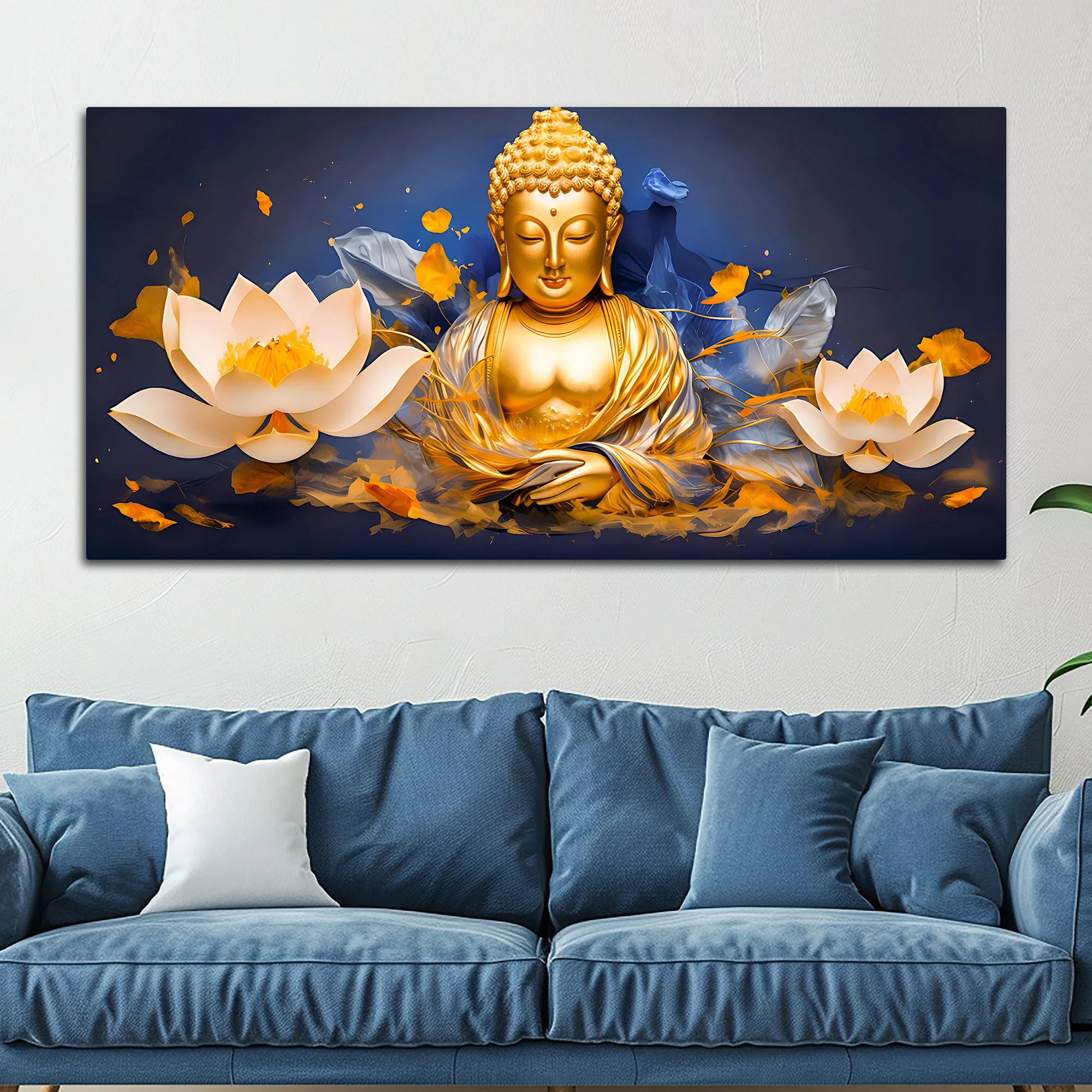 Lord Gautam Buddha Wall Painting for Modern Interiors - Image 3