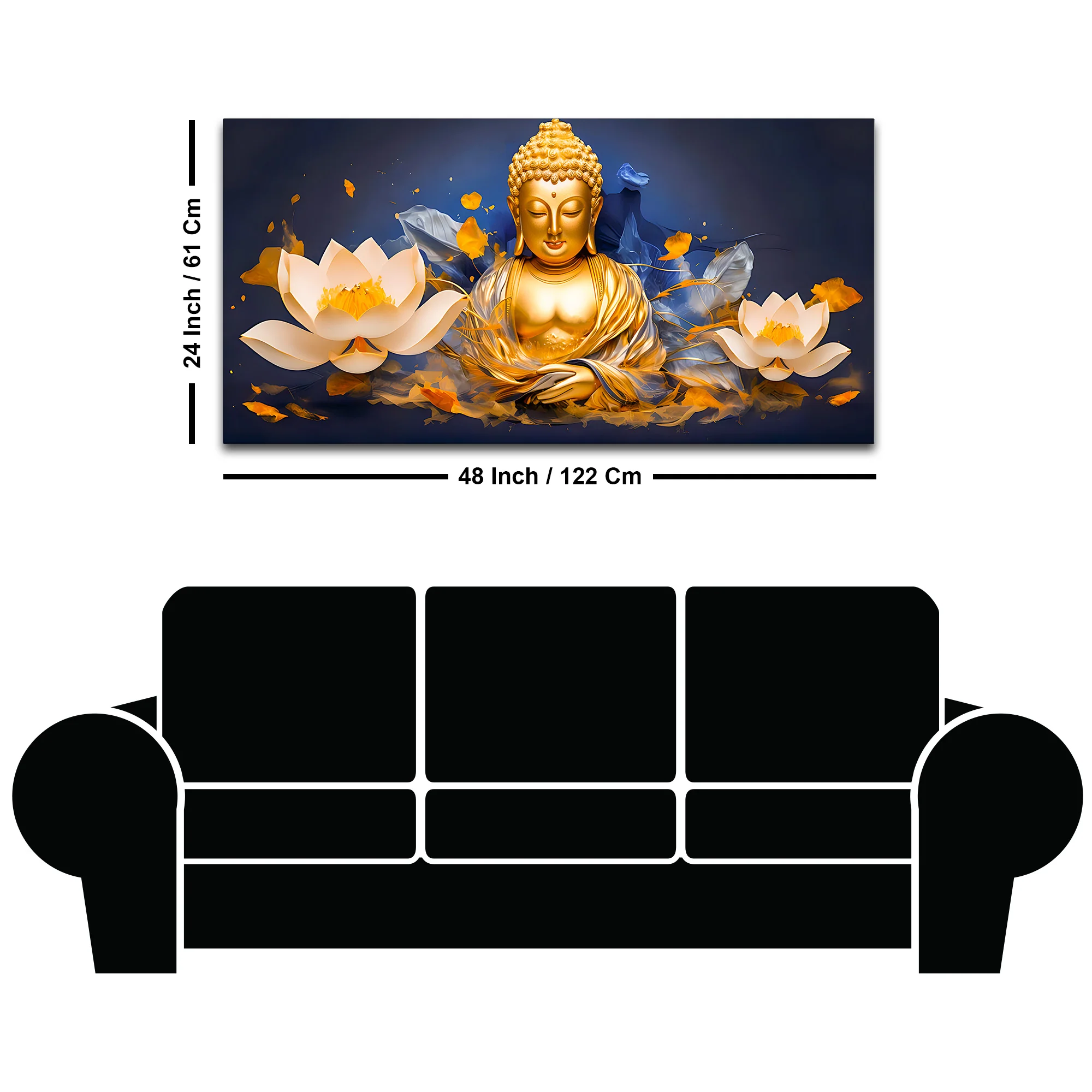 Lord Gautam Buddha Wall Painting for Modern Interiors - Image 8