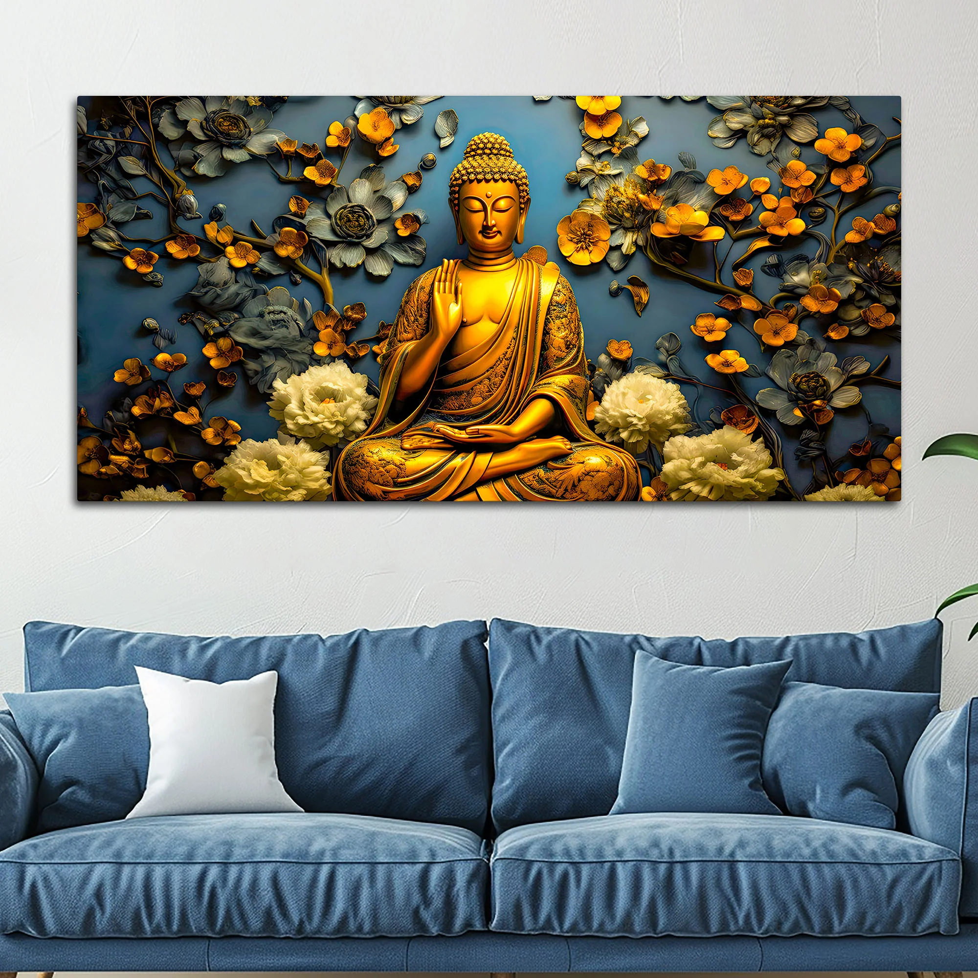 Lord Gautam Buddha Wall Painting for Wall Decor - Image 3