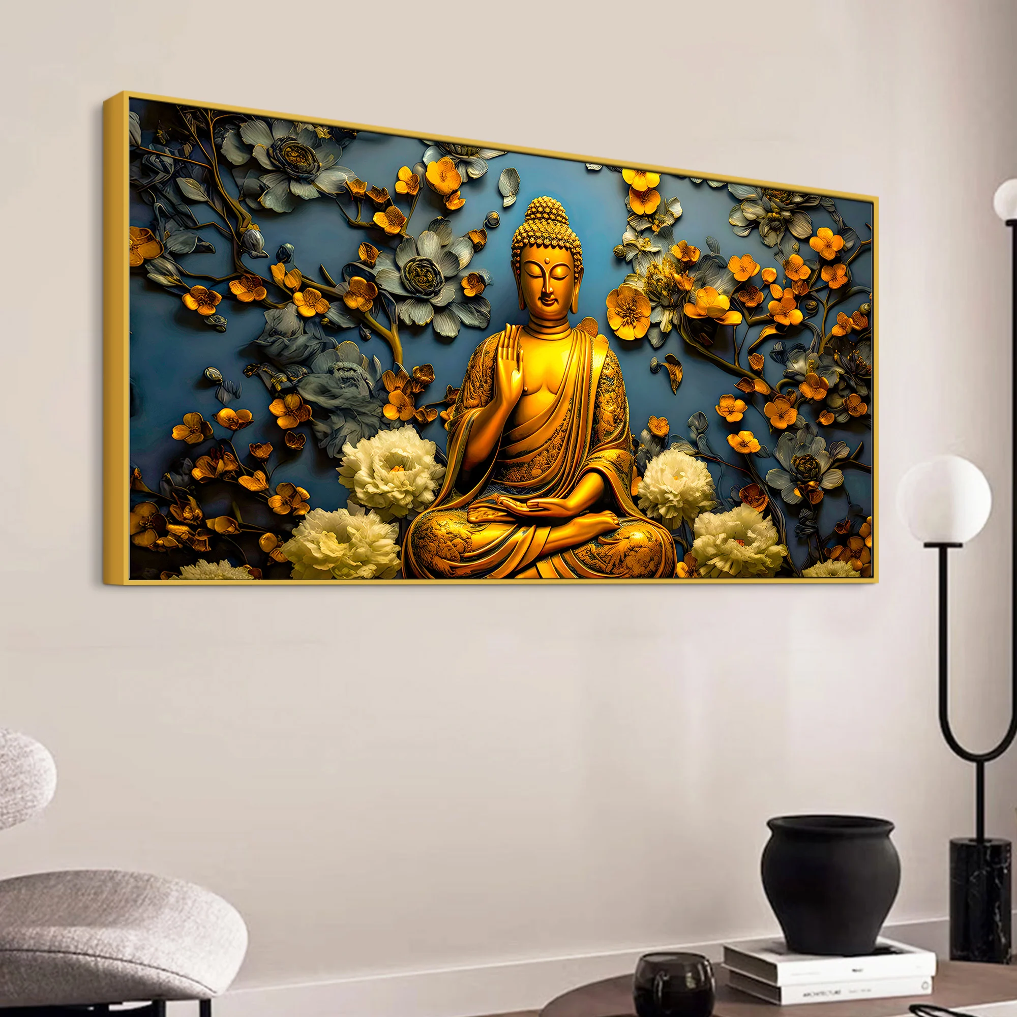 Lord Gautam Buddha Wall Painting for Wall Decor - Image 5