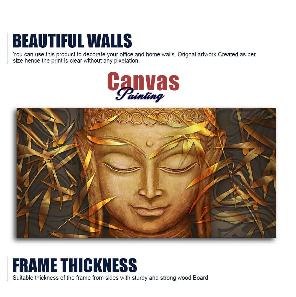Lord Gautam Buddha with Serene Smile Wall Painting - Image 6