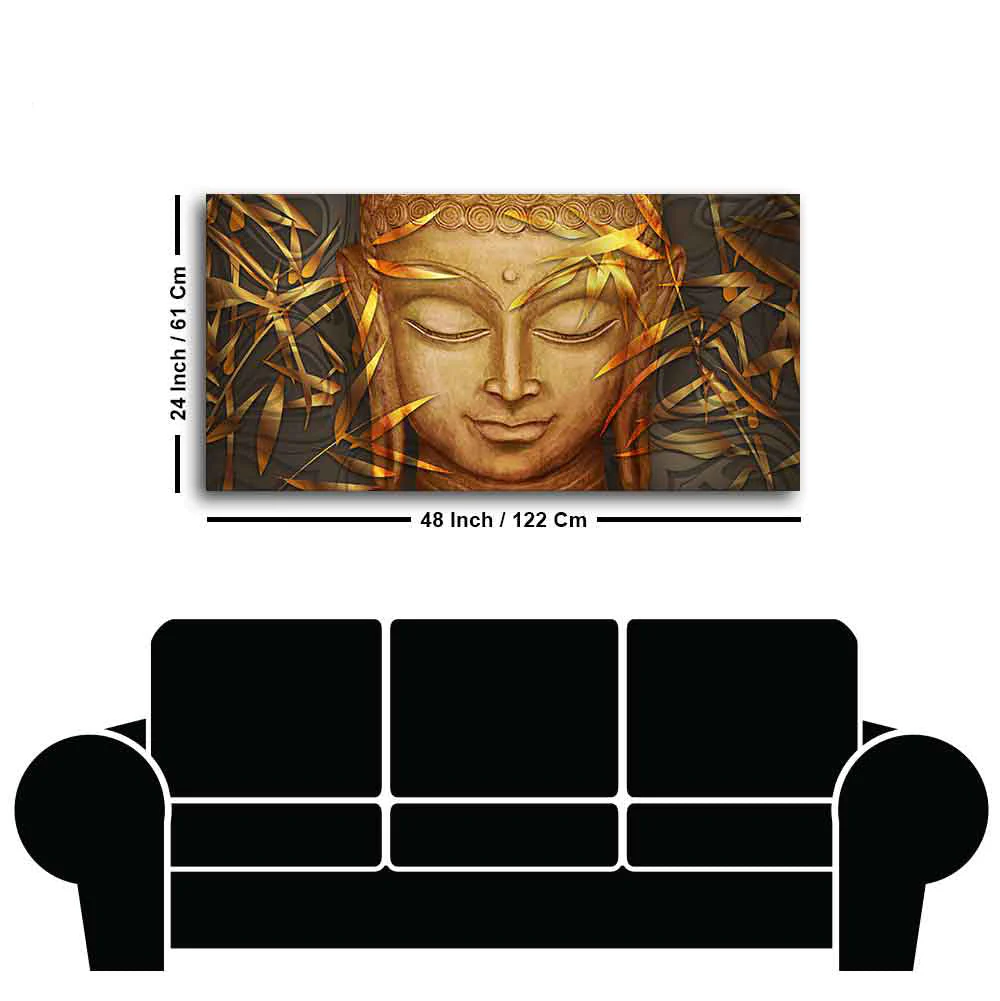 Lord Gautam Buddha with Serene Smile Wall Painting - Image 7