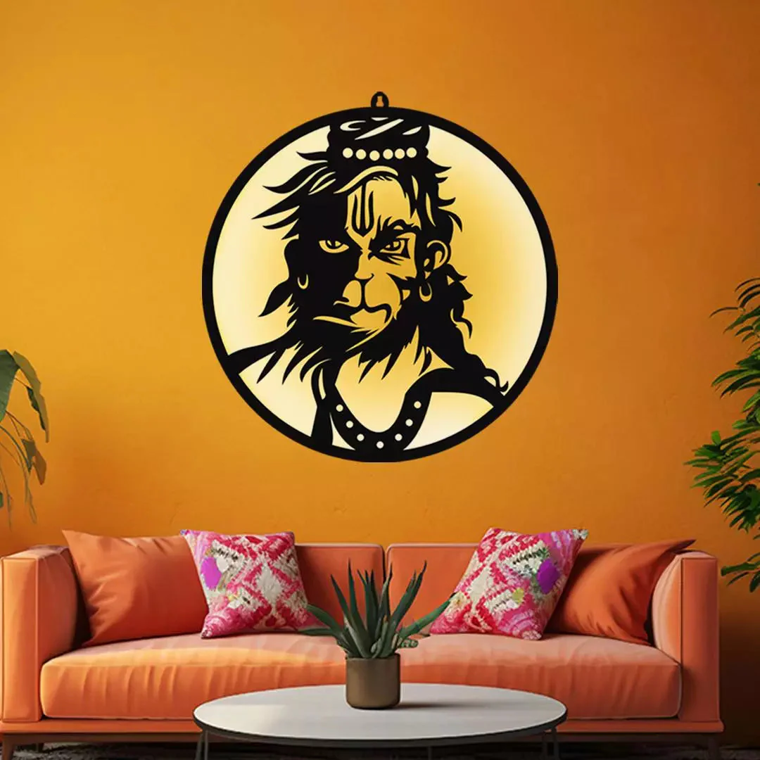 Lord Hanuman Face LED Wall Art for Mandir and Wall Decor - Image 4