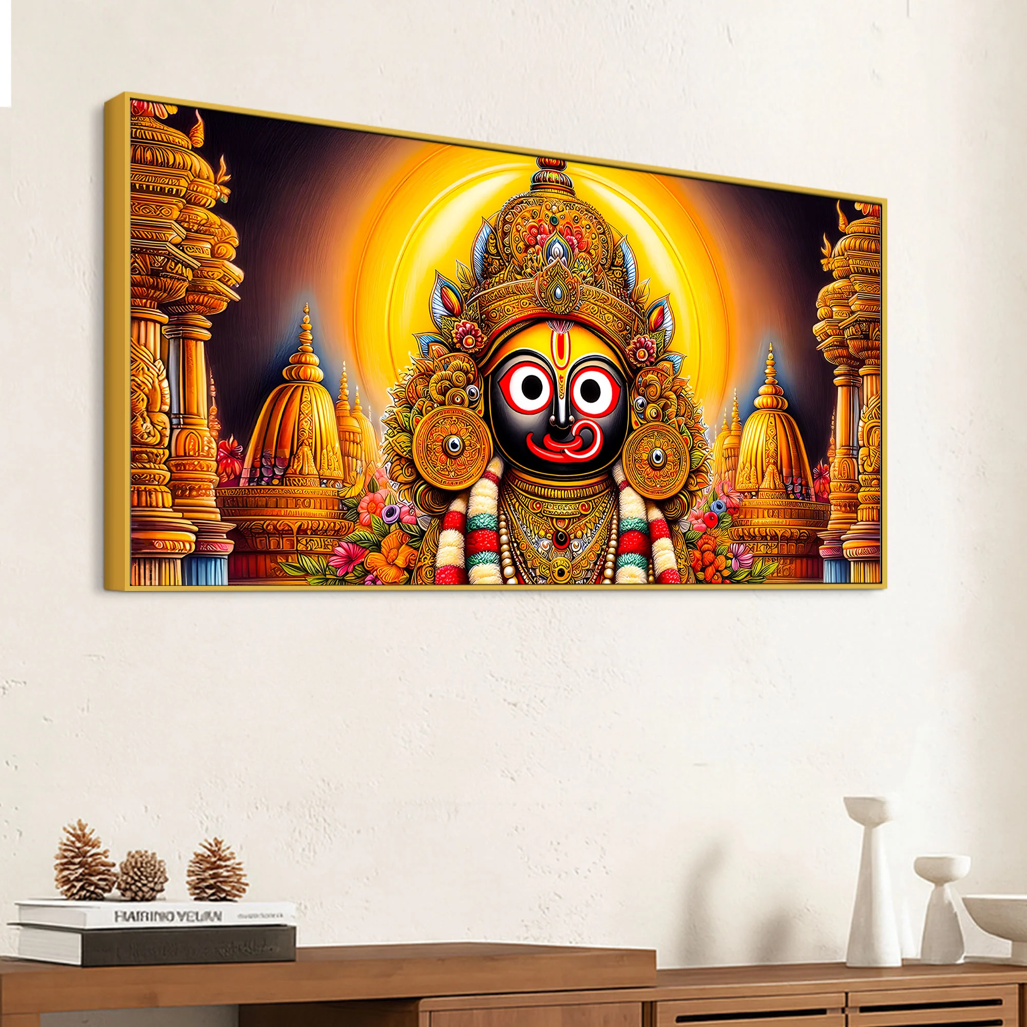 Lord Jagannath Devotional Wall Painting for Living Room Decor - Image 5