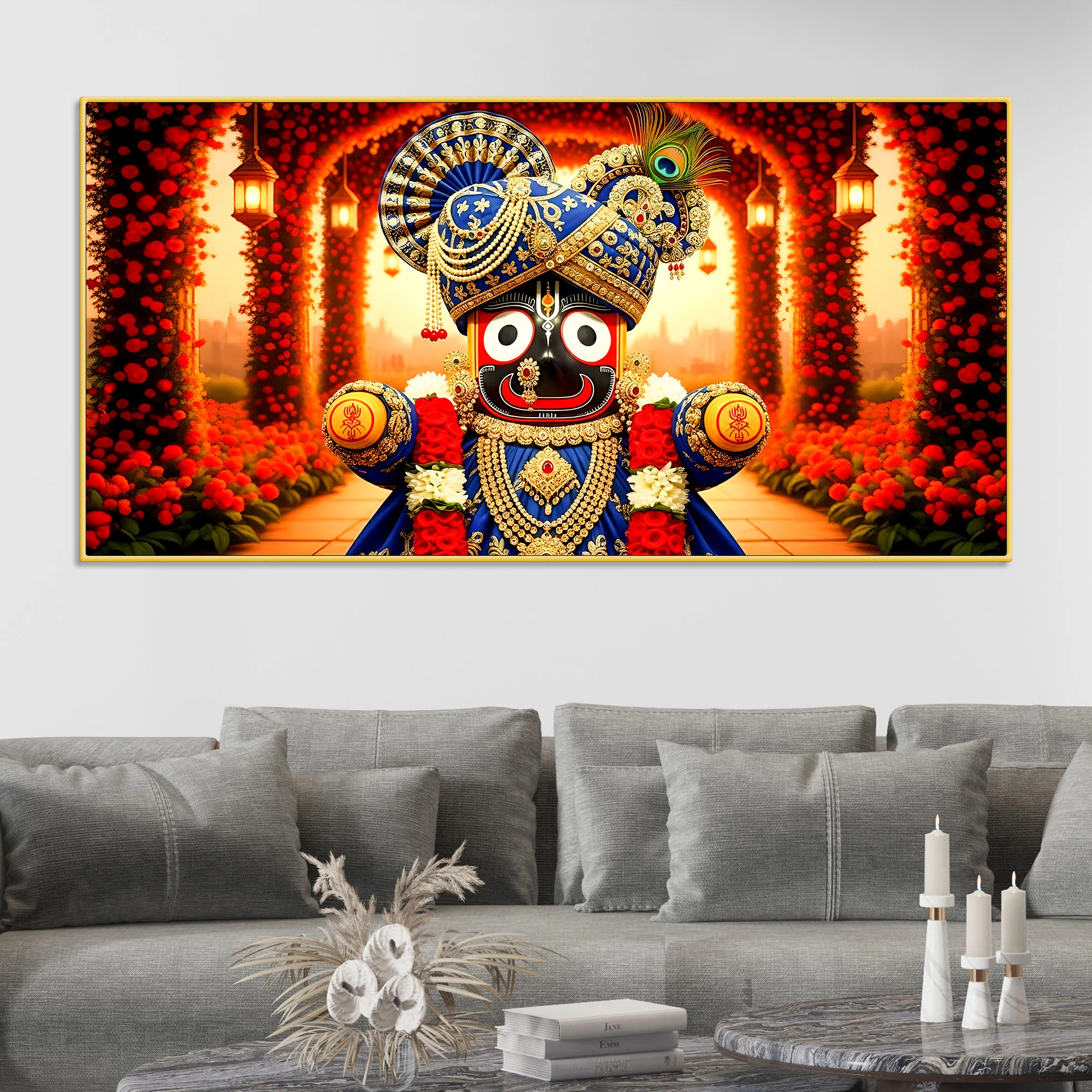 Lord Jagannath Royal Wall Painting | Devotional Canvas Decor